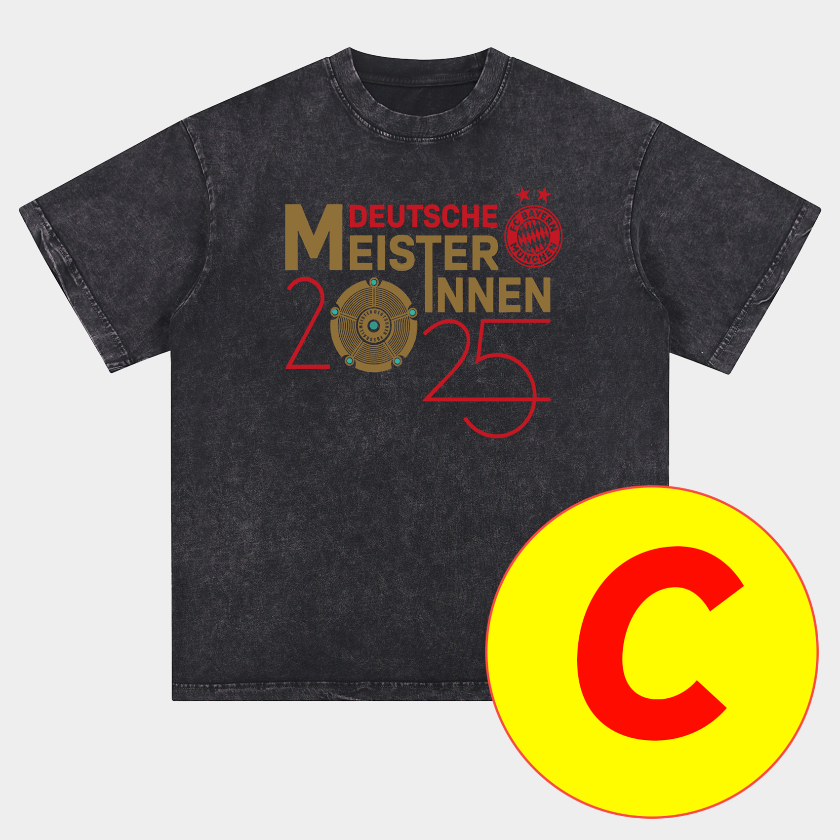 Bayern Munich Bundesliga Champions Deutscher Meister 2025 Oversized Washed T-Shirt - UnitedFutballJersey