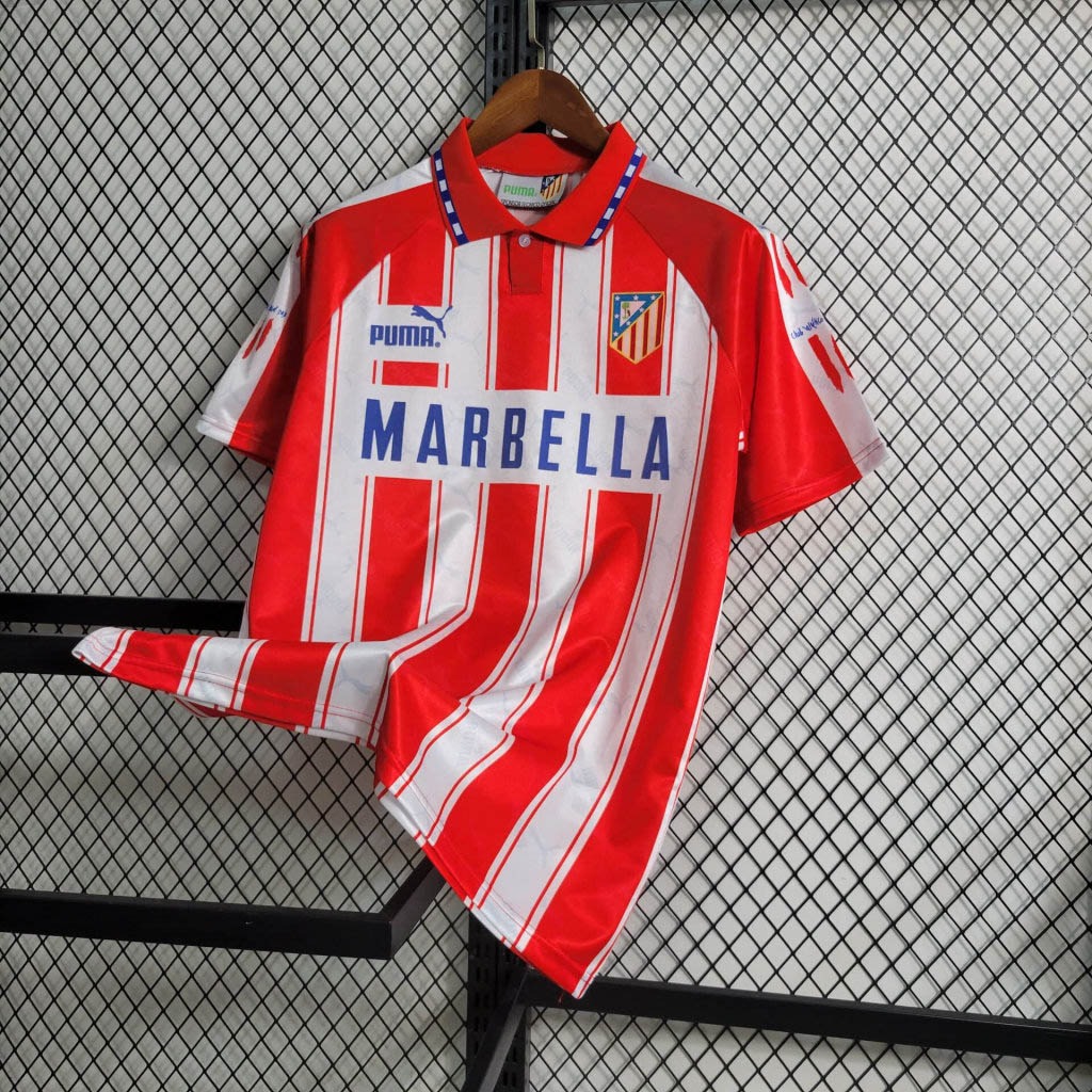 Retro Atletico Madrid 1994-95 Home Stadium Jersey - UnitedFutballJersey