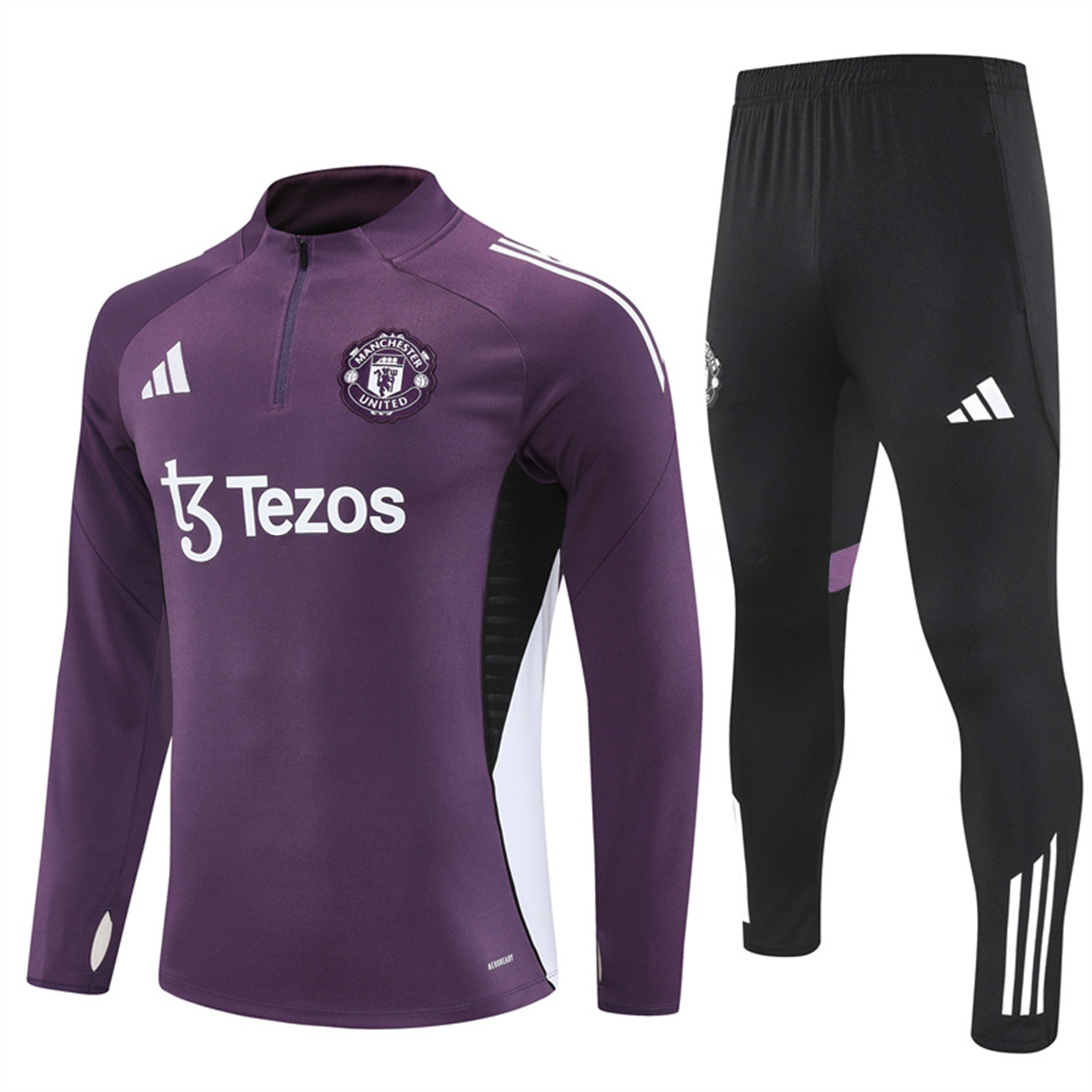 Manchester United 25-26 Long Sleeves Training Set - Purple Top & Black Pants - UnitedFutballJersey