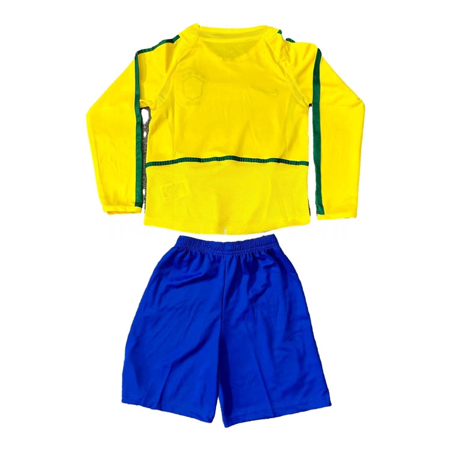 Retro Brazil 2002 Home Long Sleeves Kids Kit - UnitedFutballJersey