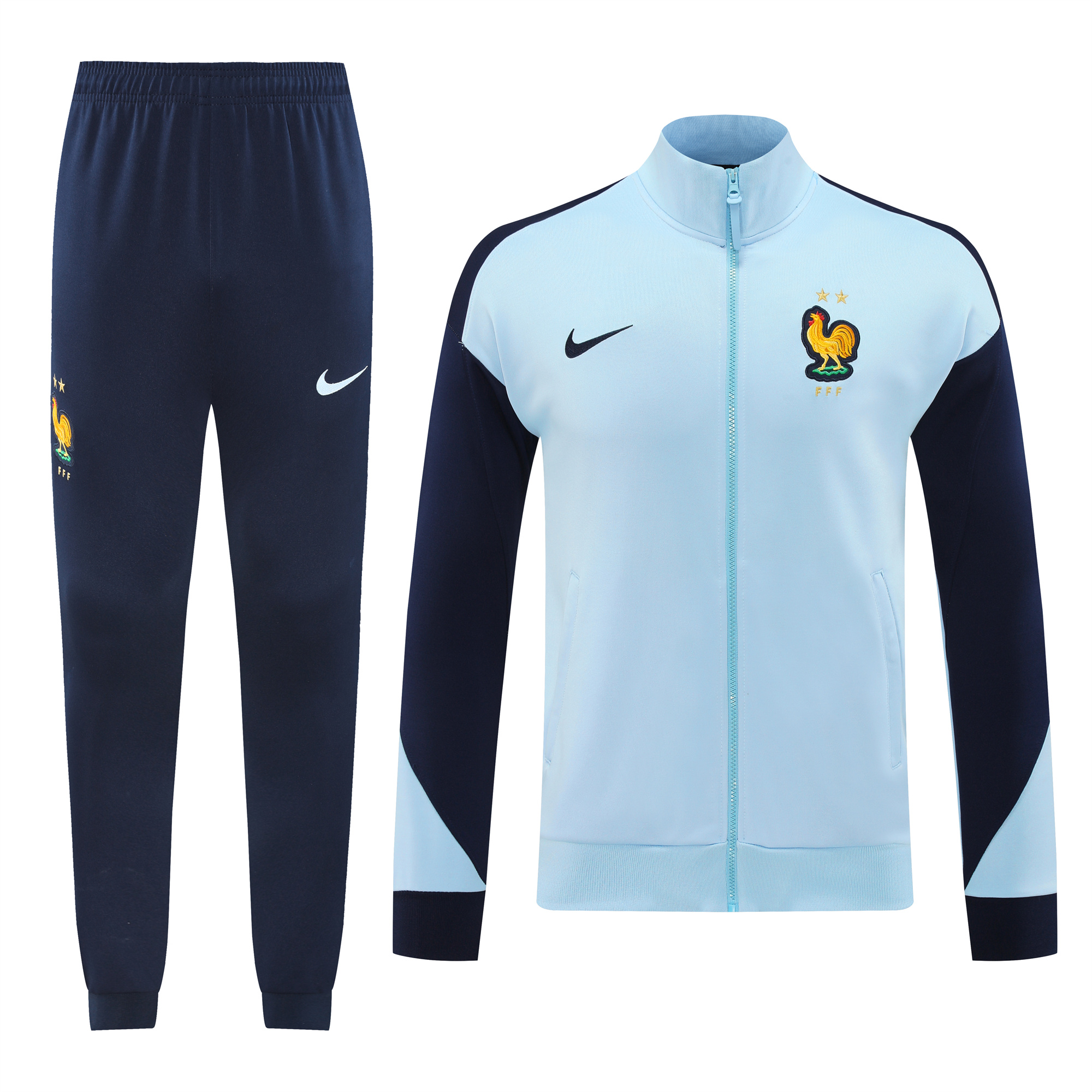 France 24-25 Jacket Training Tracksuit - Sky Blue - UnitedFutballJersey