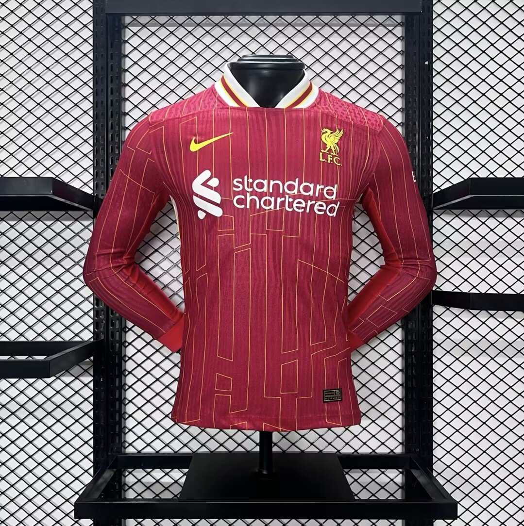 Liver.pool 24-25 Home Long Sleeve Jersey - Player Version - UnitedFutballJersey
