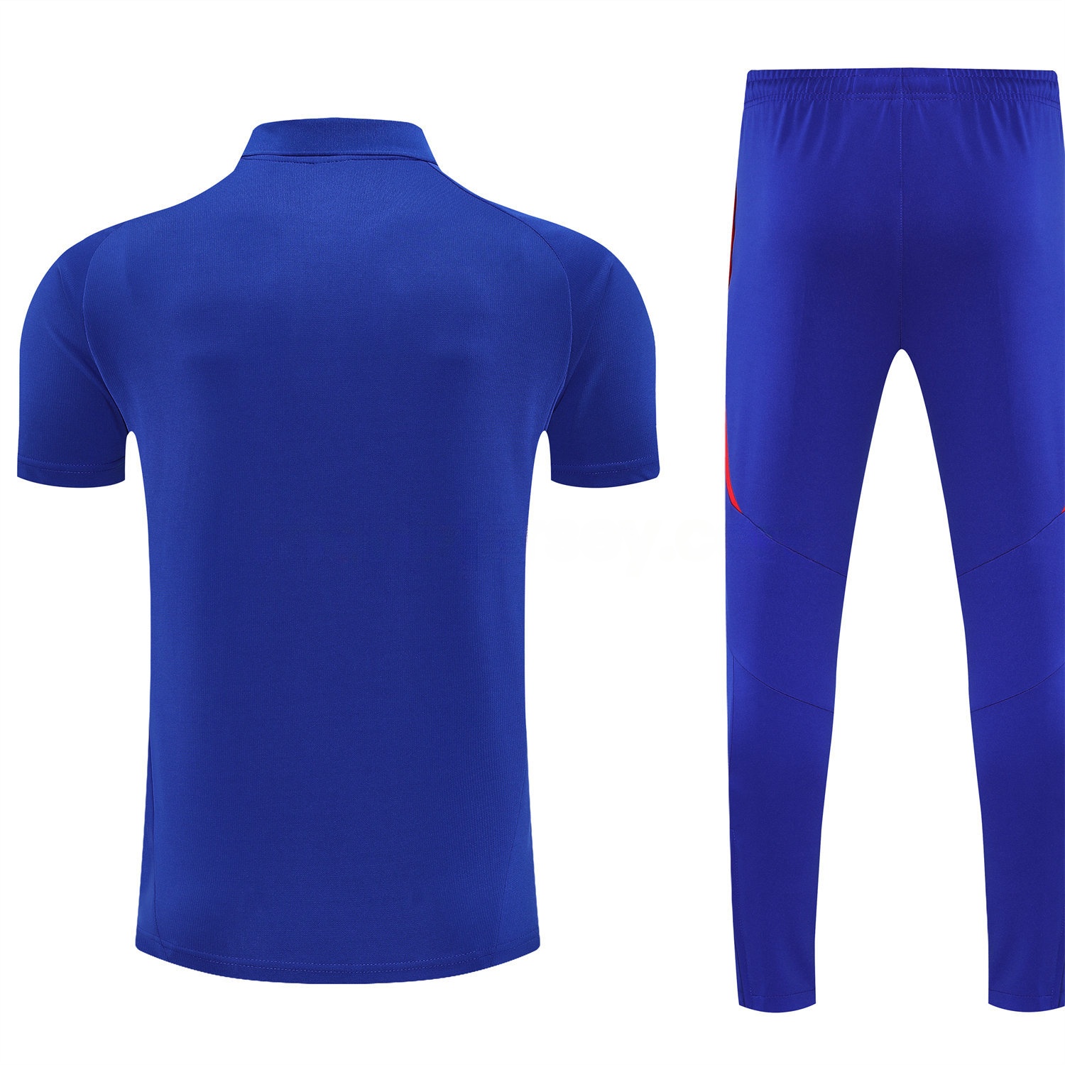 Spain 25-26 POLO Short-Sleeve Training Set - Royal Blue Top and Pants - UnitedFutballJersey