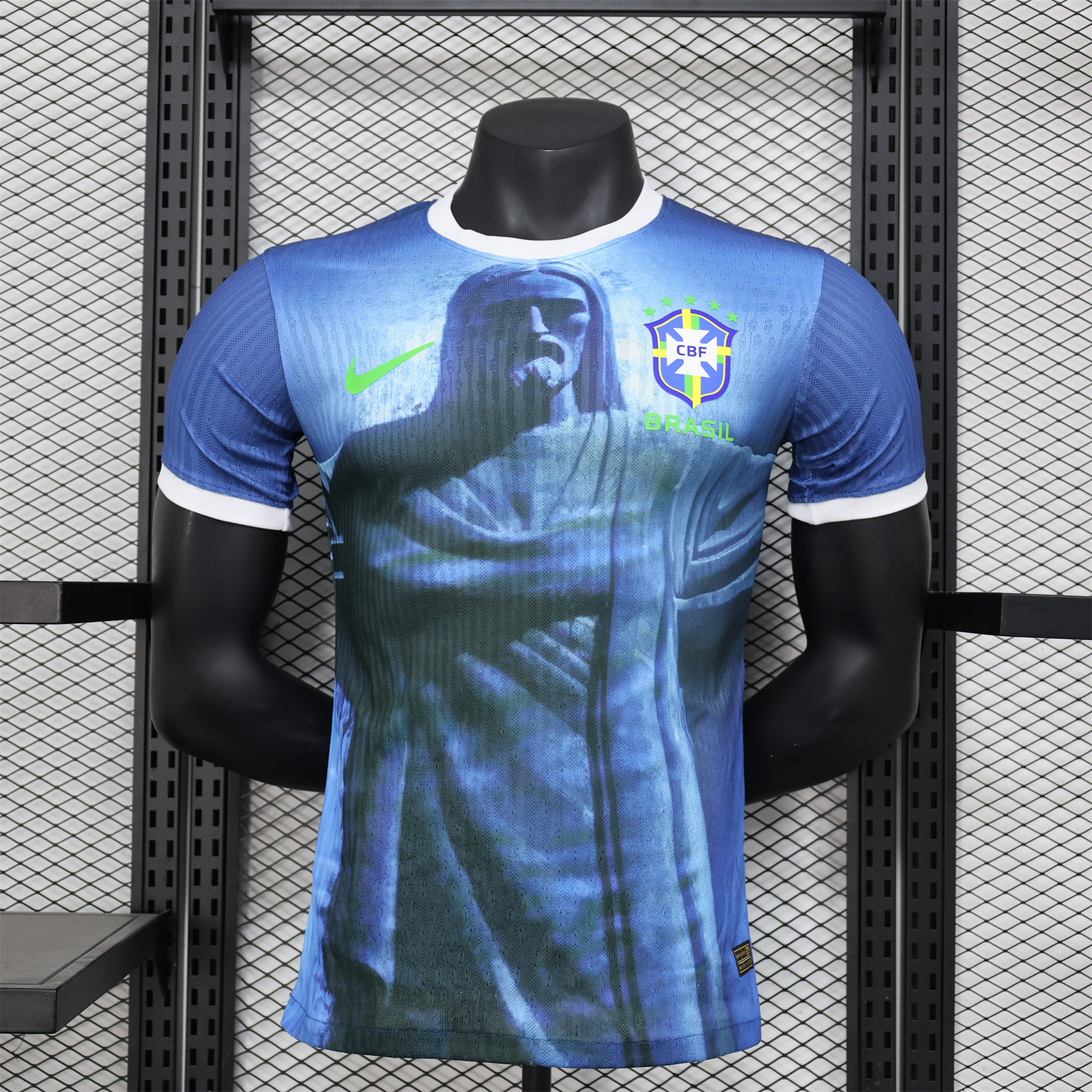 Brazil 2024 Blue Christ the Redeemer Statue Jersey - Player Version - UnitedFutballJersey