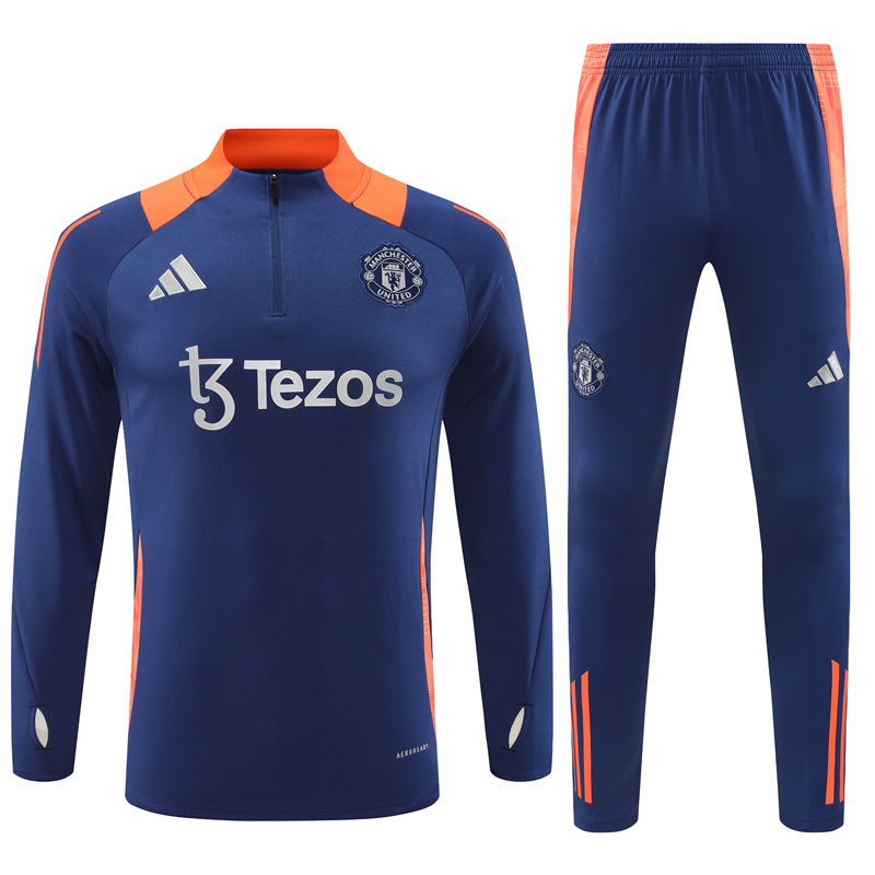 Manchester United 24-25 Long Sleeve Training Set - Deep Blue - UnitedFutballJersey