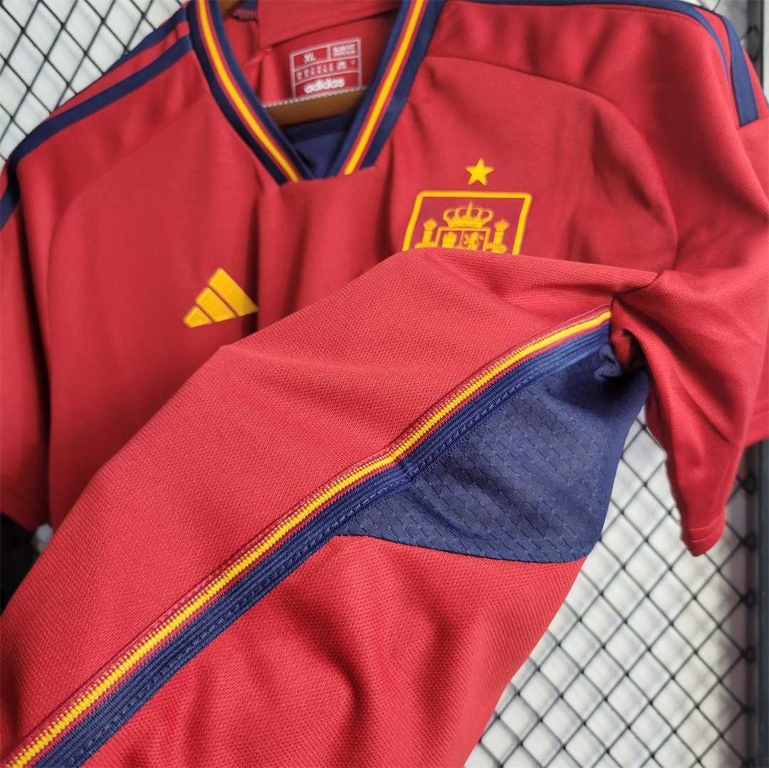Spain 22-23 Home Jersey - Fans Version - 2022 World Cup - UnitedFutballJersey