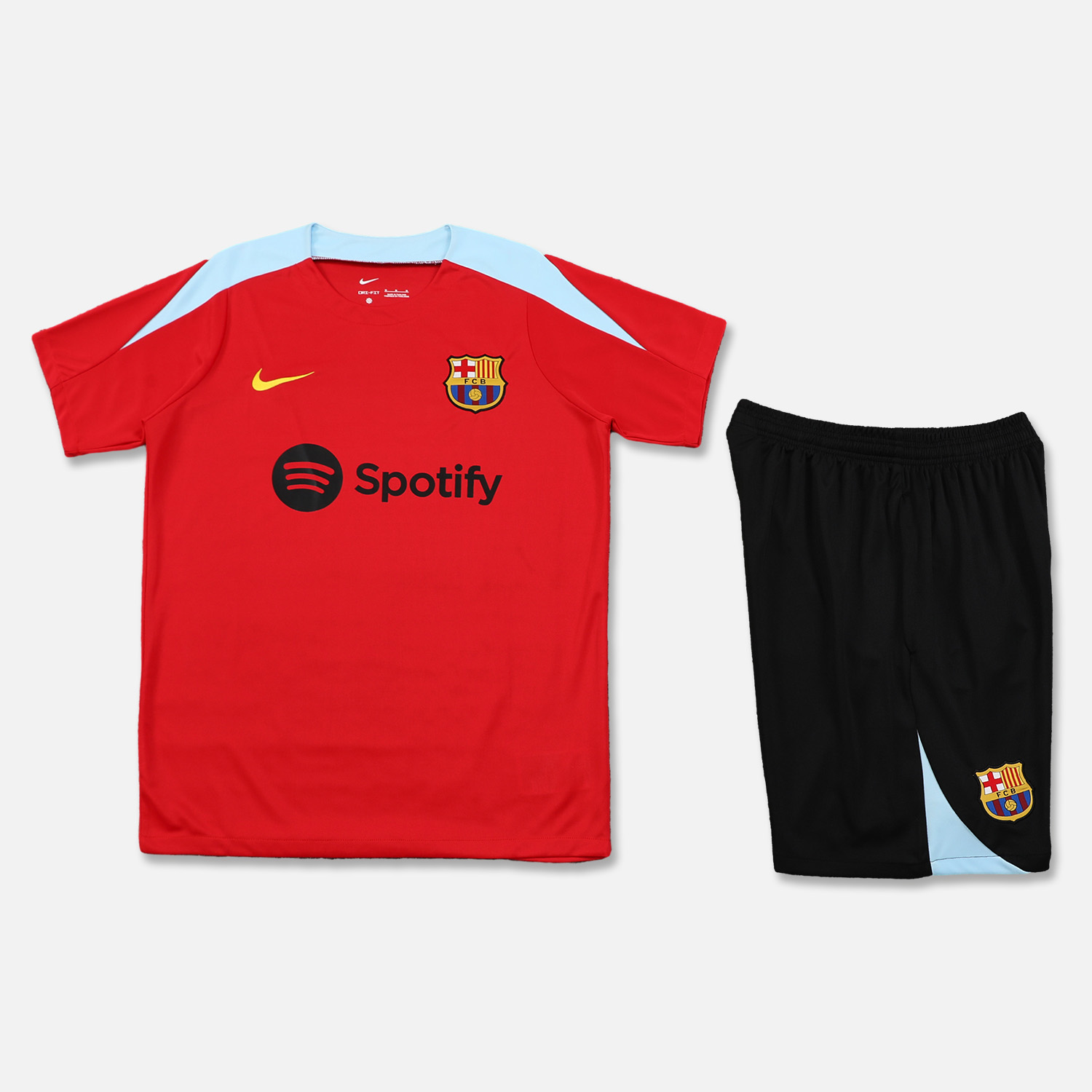 Barcelona 24-25 Short-Sleeve Training Set - Red Top & Black Shorts - UnitedFutballJersey