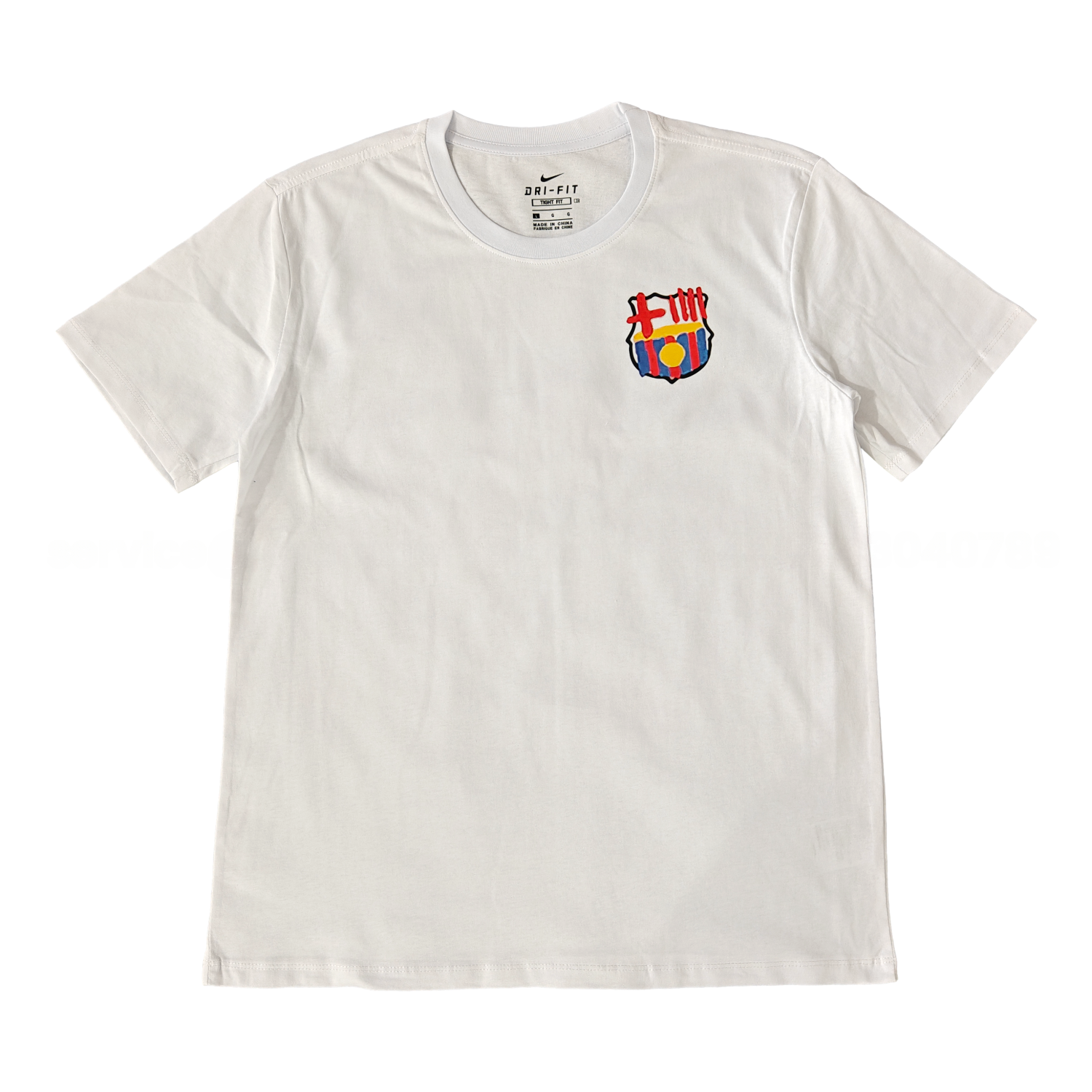 Barcelona Tots Units Fem Força Full-Color Drawing Of The Shield T-shirt【White】 - UnitedFutballJersey