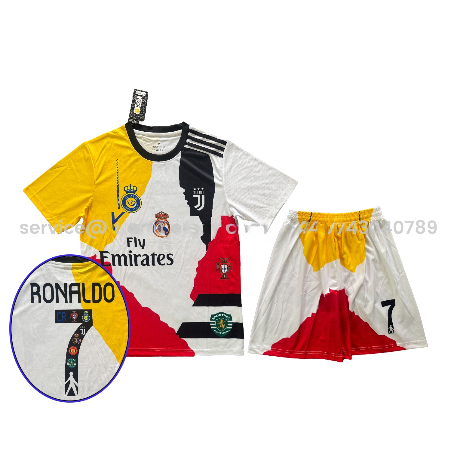 Cristiano Ronaldo Career Commemorative Men's Adult Jersey Set - Fans Version with Ronaldo #7 - Real Madrid Manchester United Juventus Portugal Al Nassr Sporting CP - UnitedFutballJersey