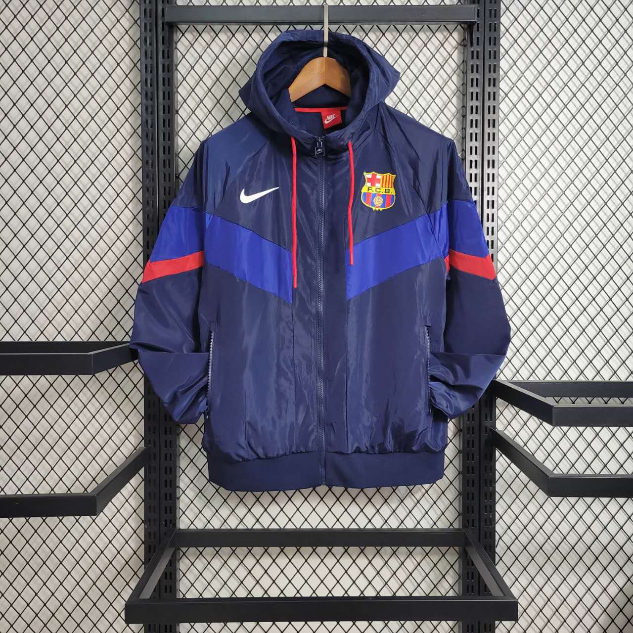 B.A.R.S.A 23-24 Player Windbreaker Jacket - Blue - UnitedFutballJersey