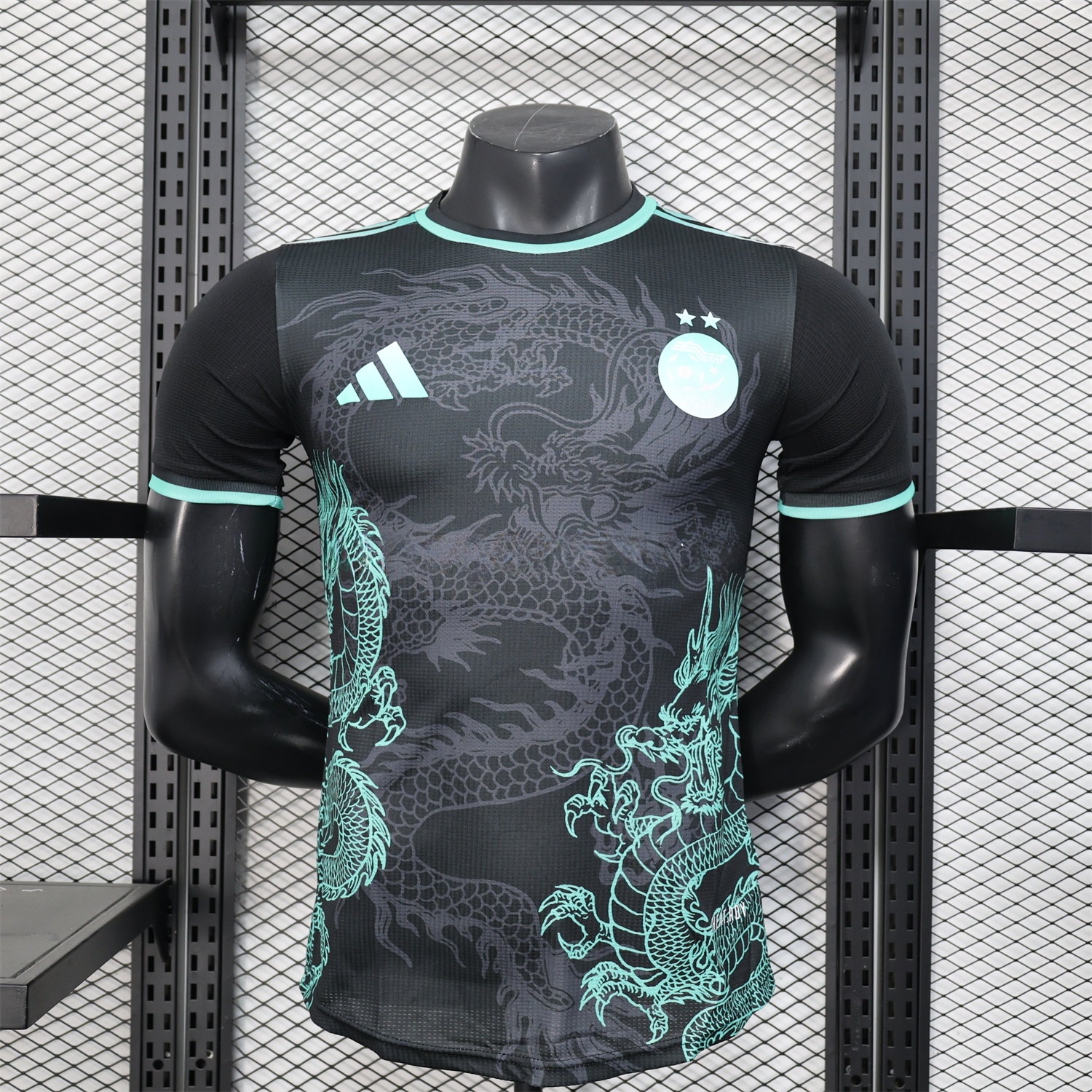 Algeria 25-26 Green Dragon Pattern Black Jersey - Player Version - UnitedFutballJersey