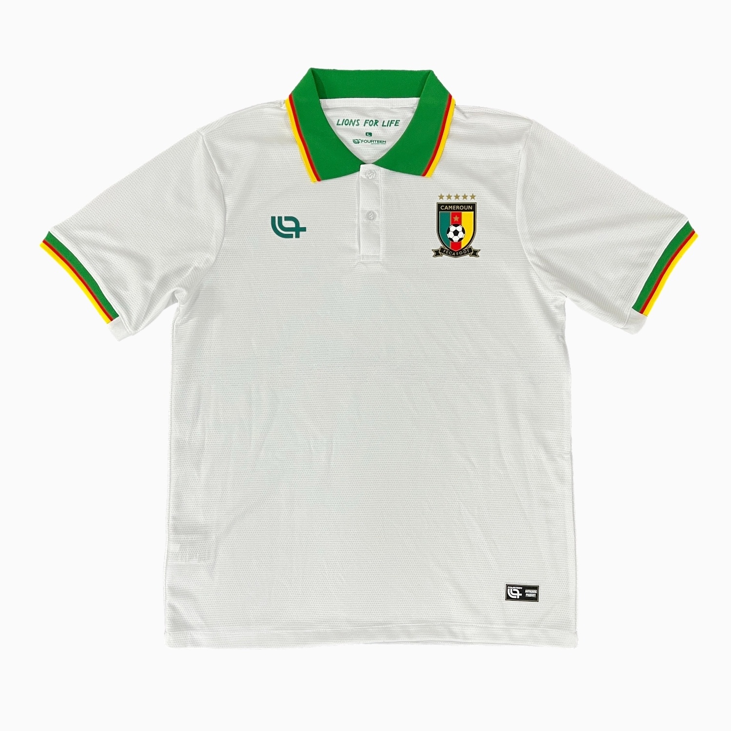 Cameroon 25-26 White Polo Training Jersey - Fans Version - UnitedFutballJersey