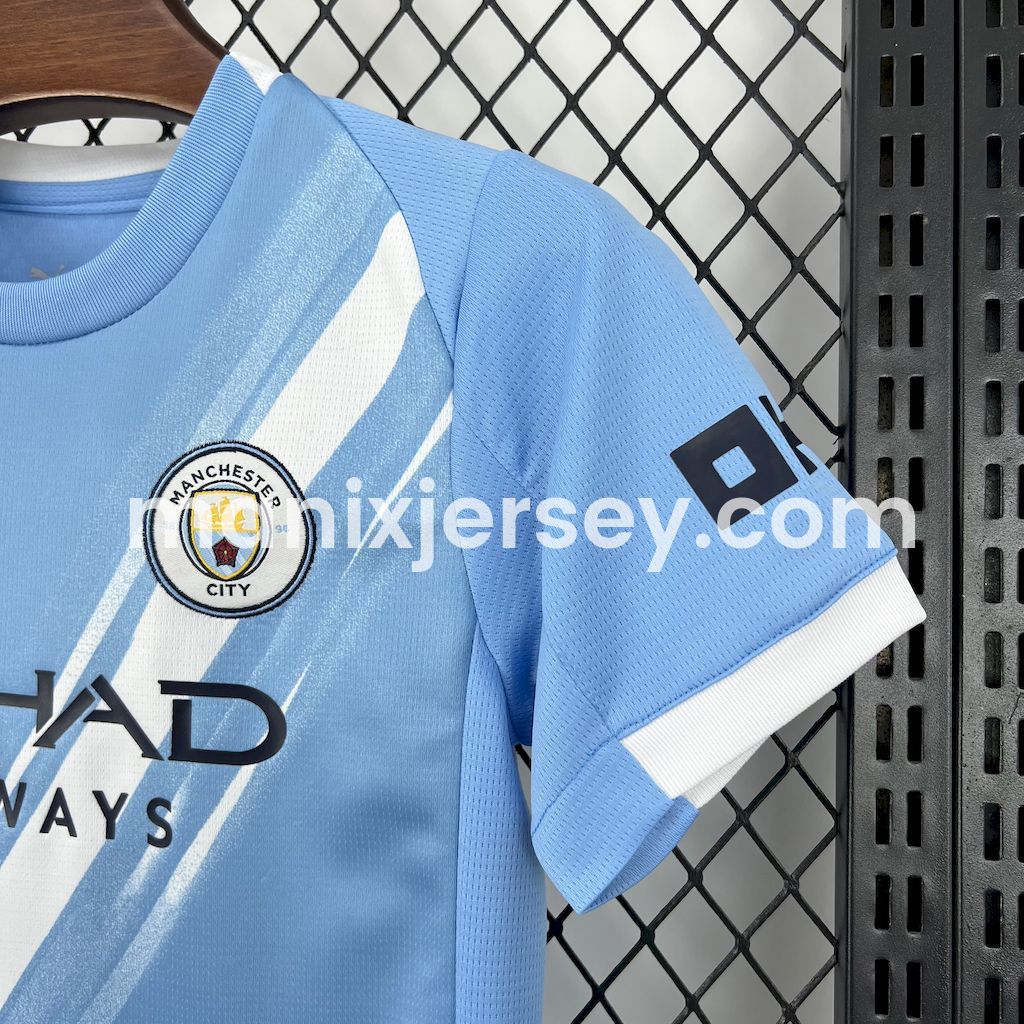 Manchester City 25-26 Home Kids Kit - UnitedFutballJersey