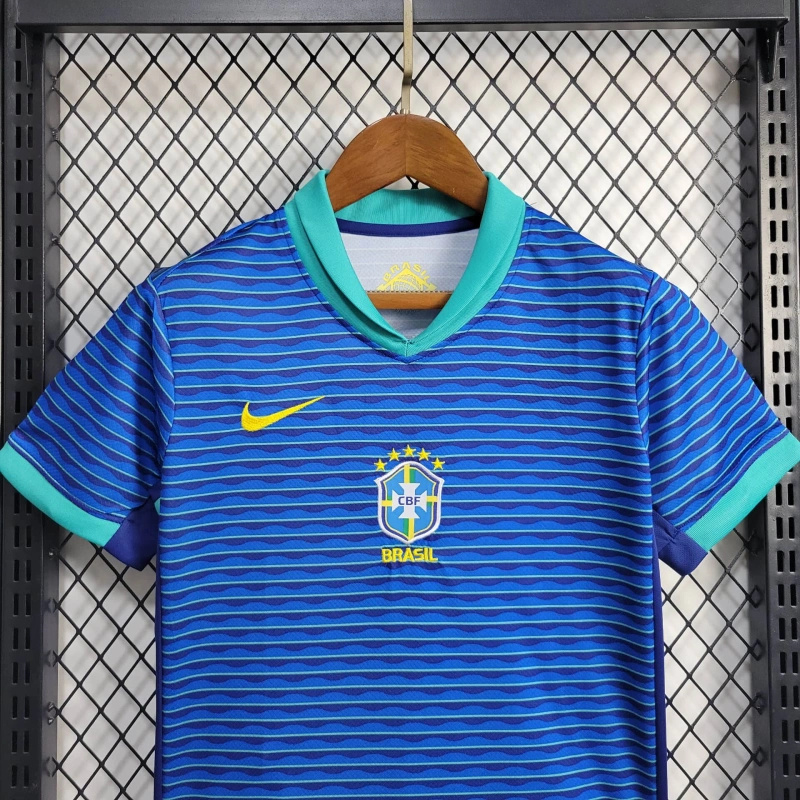 Brazil 2024 Away Stadium Kids Kit - UnitedFutballJersey