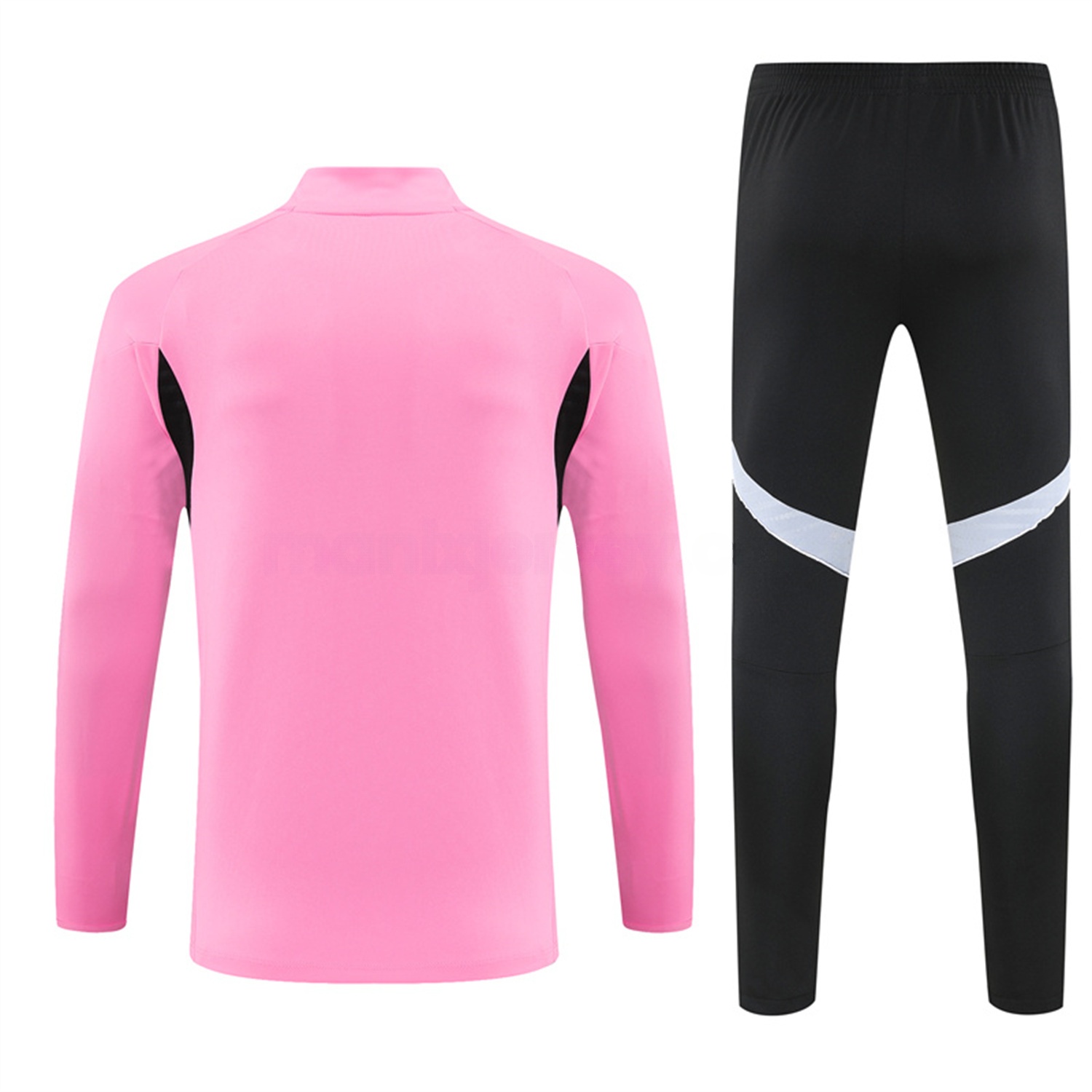 INT M.A.M 25-26 Long Sleeves Training with Black Sponsors Set - Pink Top & Black Pants - UnitedFutballJersey