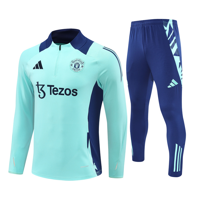 Manchester United 24-25 Long Sleeve Training Set - Lake Blue - UnitedFutballJersey