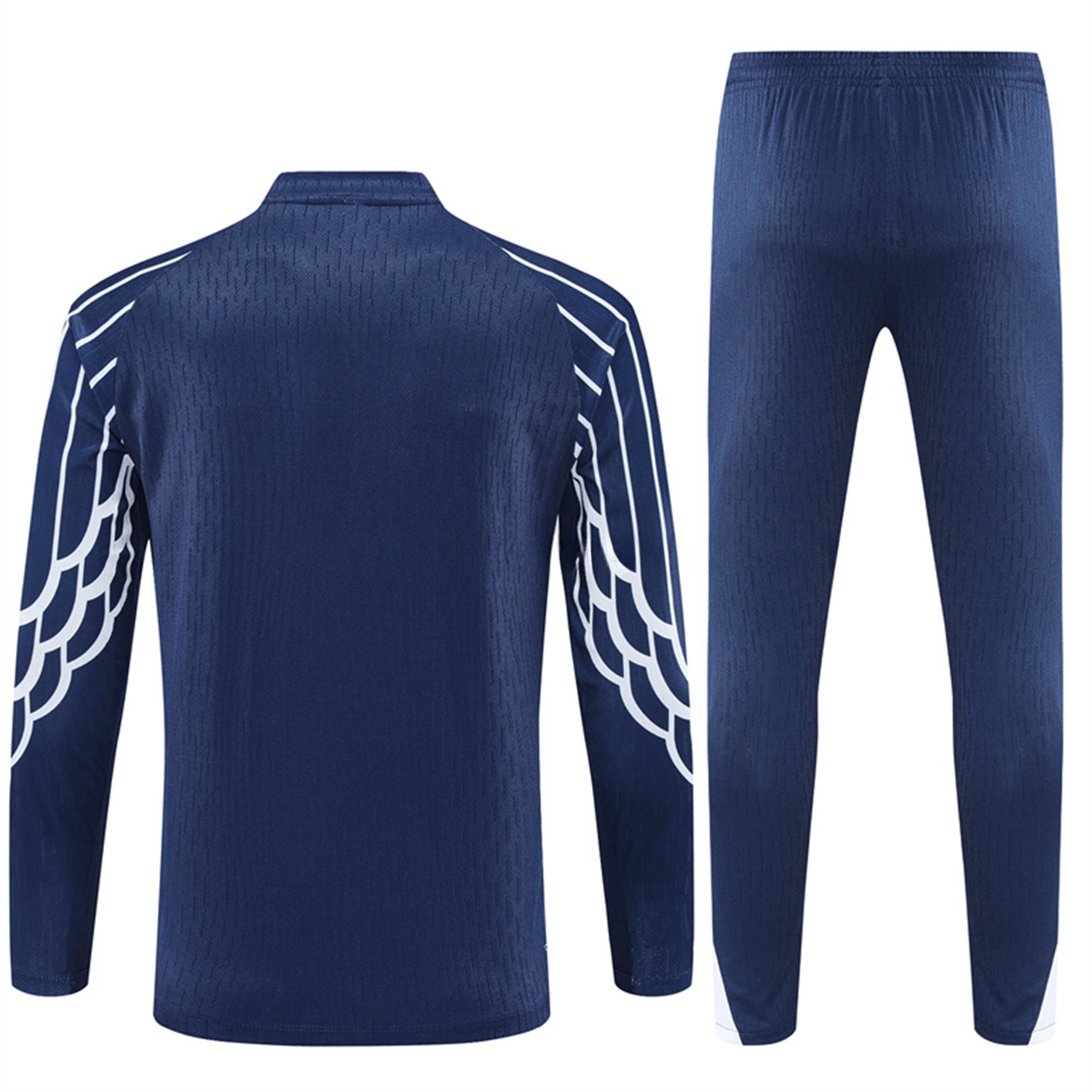 Paris Saint-Germain PSG 25-26 Kids Long Sleeve Training Set - JD White Wing Royal Blue Top and Pants - UnitedFutballJersey