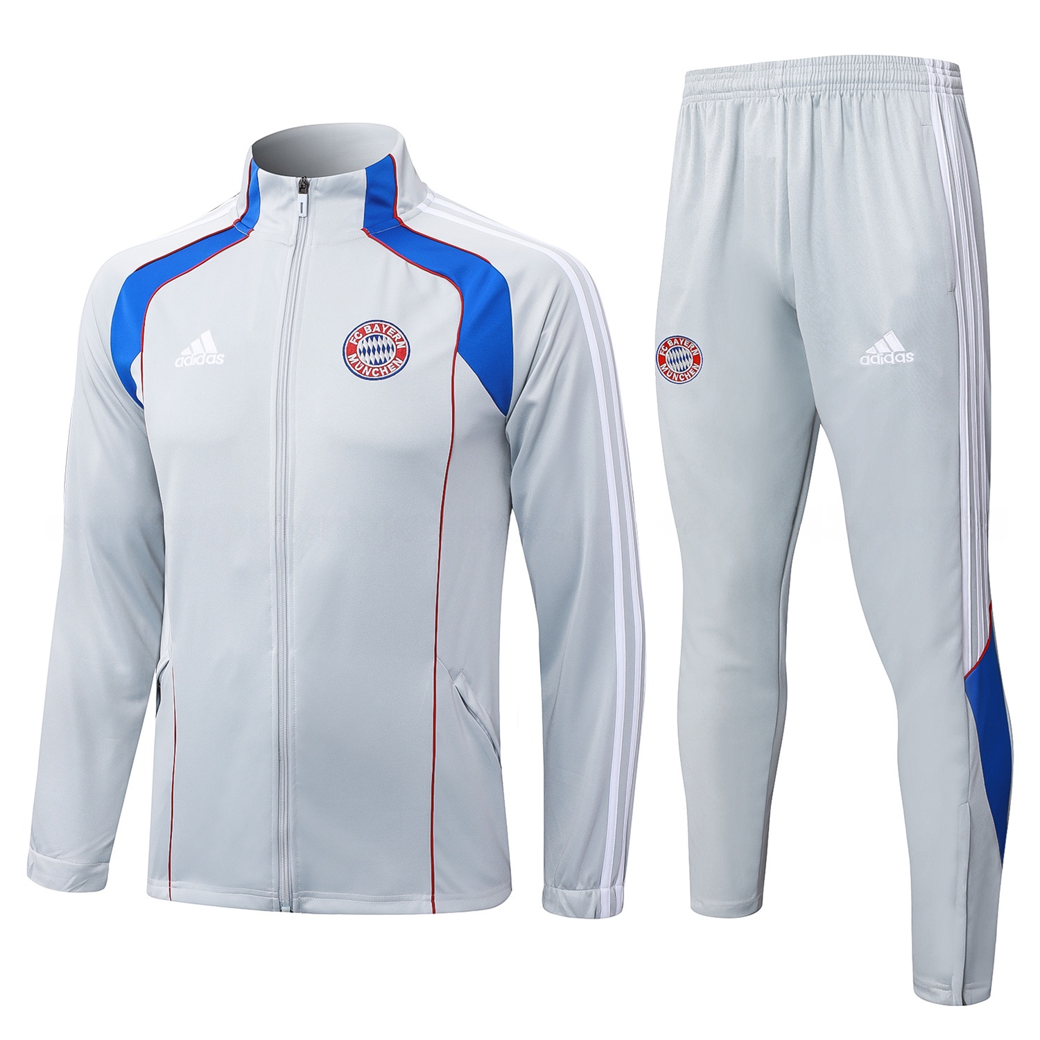 Bayern Munich 25-26 Jacket Training Tracksuit - Grey Throwback Jackets & Pants - UnitedFutballJersey