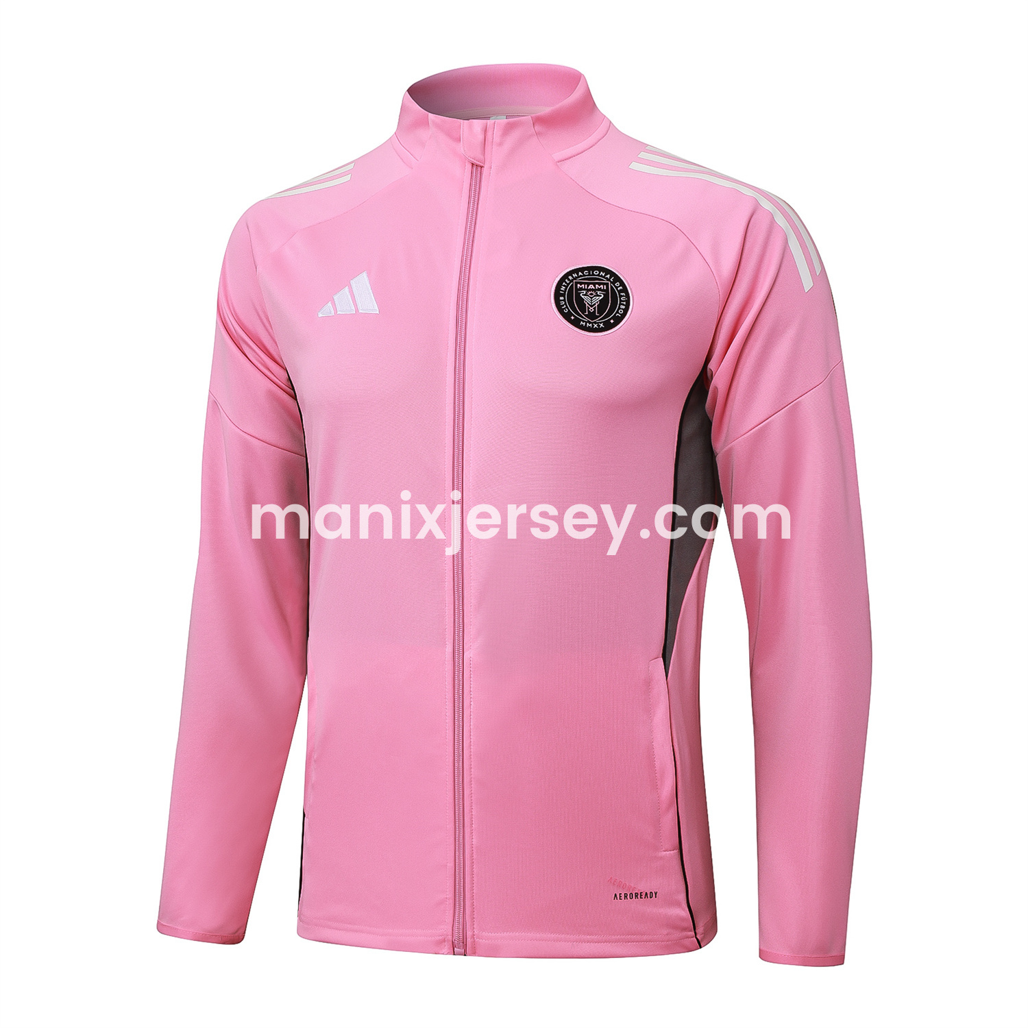 Kids INT M.A.M 25-26 Kids Jacket Training Tracksuit - Pink Top and Black Pants - UnitedFutballJersey