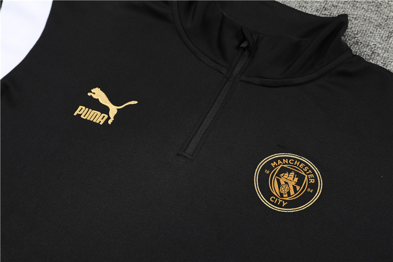 Manchester City 23-24 Kids Long Sleeve Training Set Black - UnitedFutballJersey
