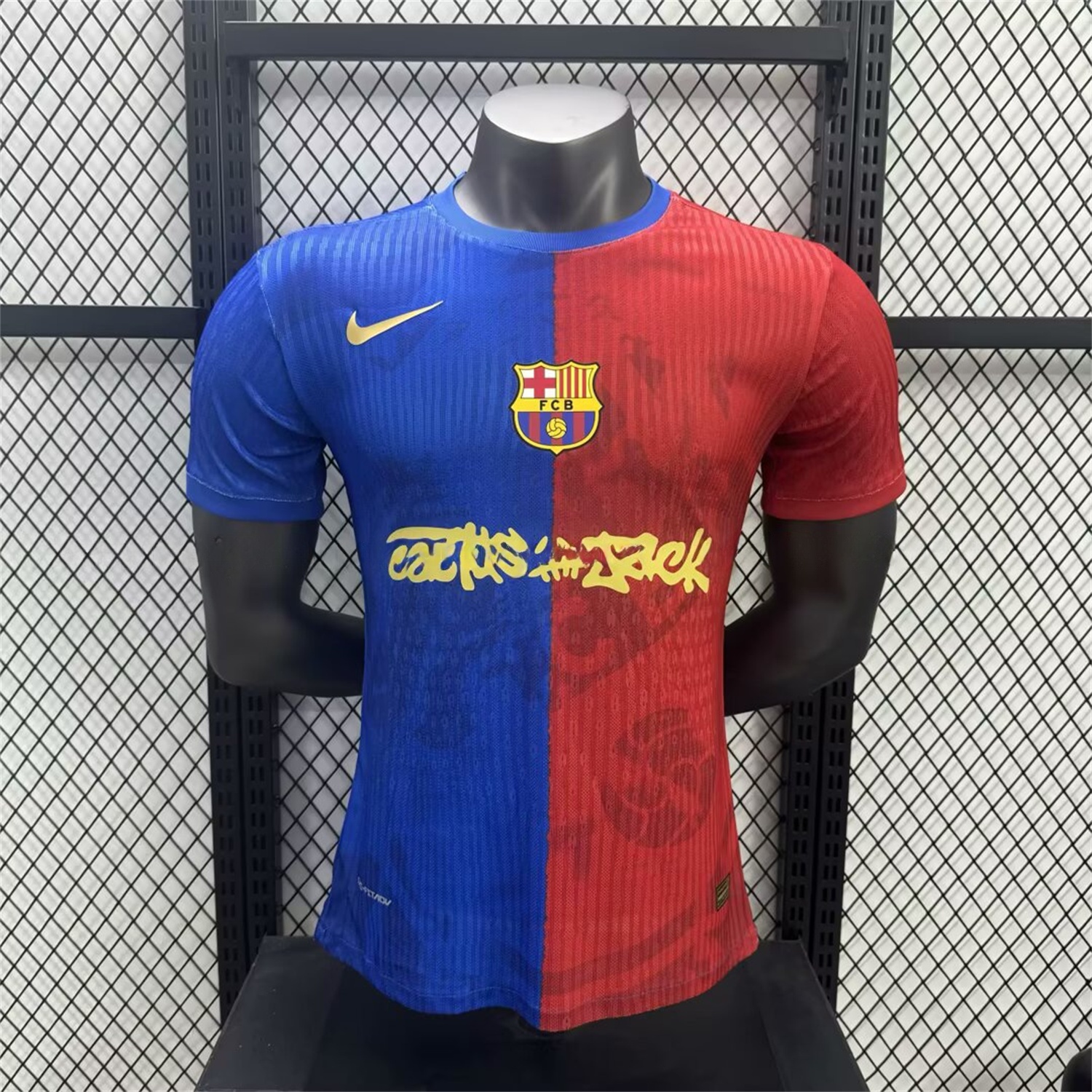 B.A.R.S.A x Travis Scott 25-26 Red & Blue Special Jersey - Player Version - UnitedFutballJersey
