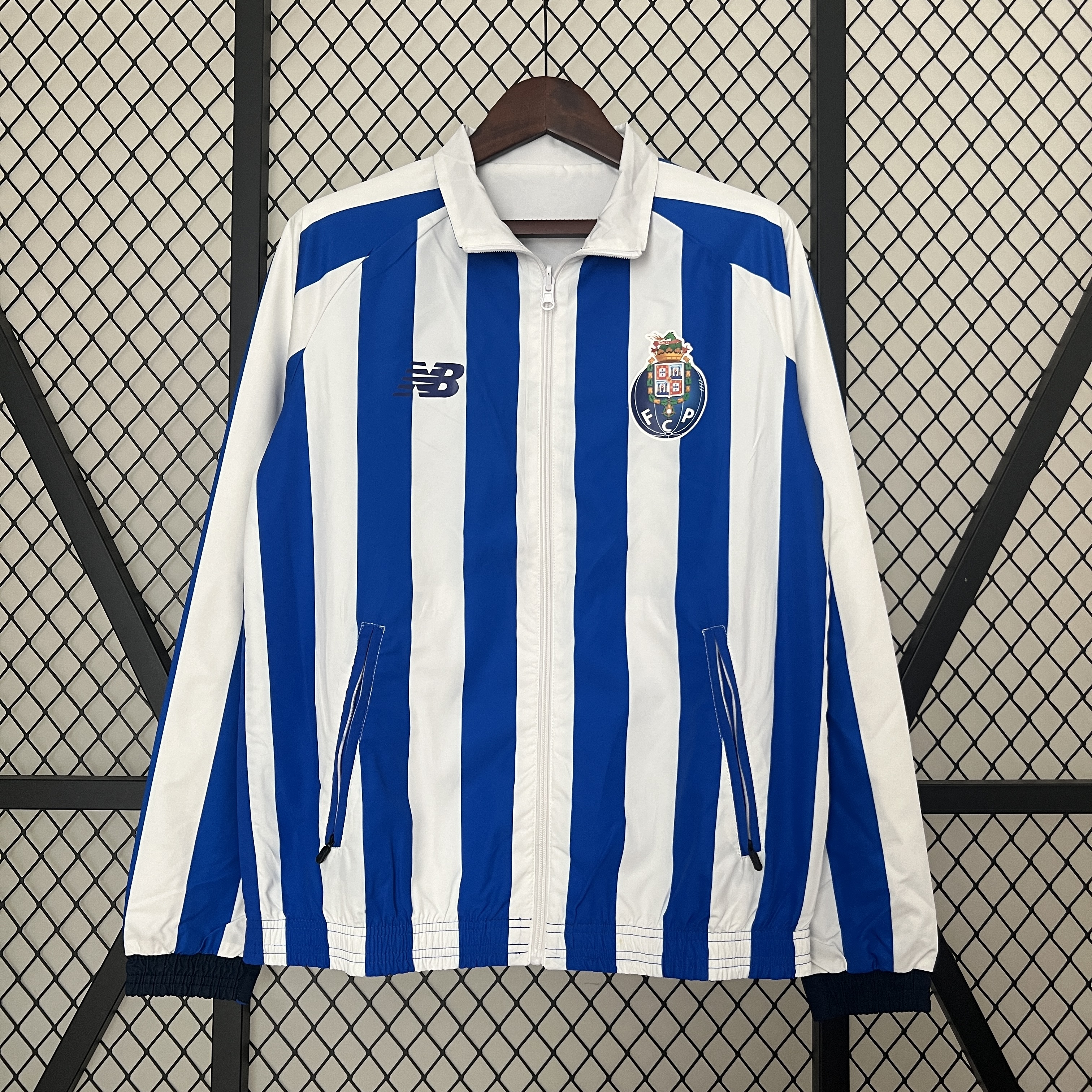 Porto 24-25 Double Sided Reversible Windbreaker - Blue & White - UnitedFutballJersey