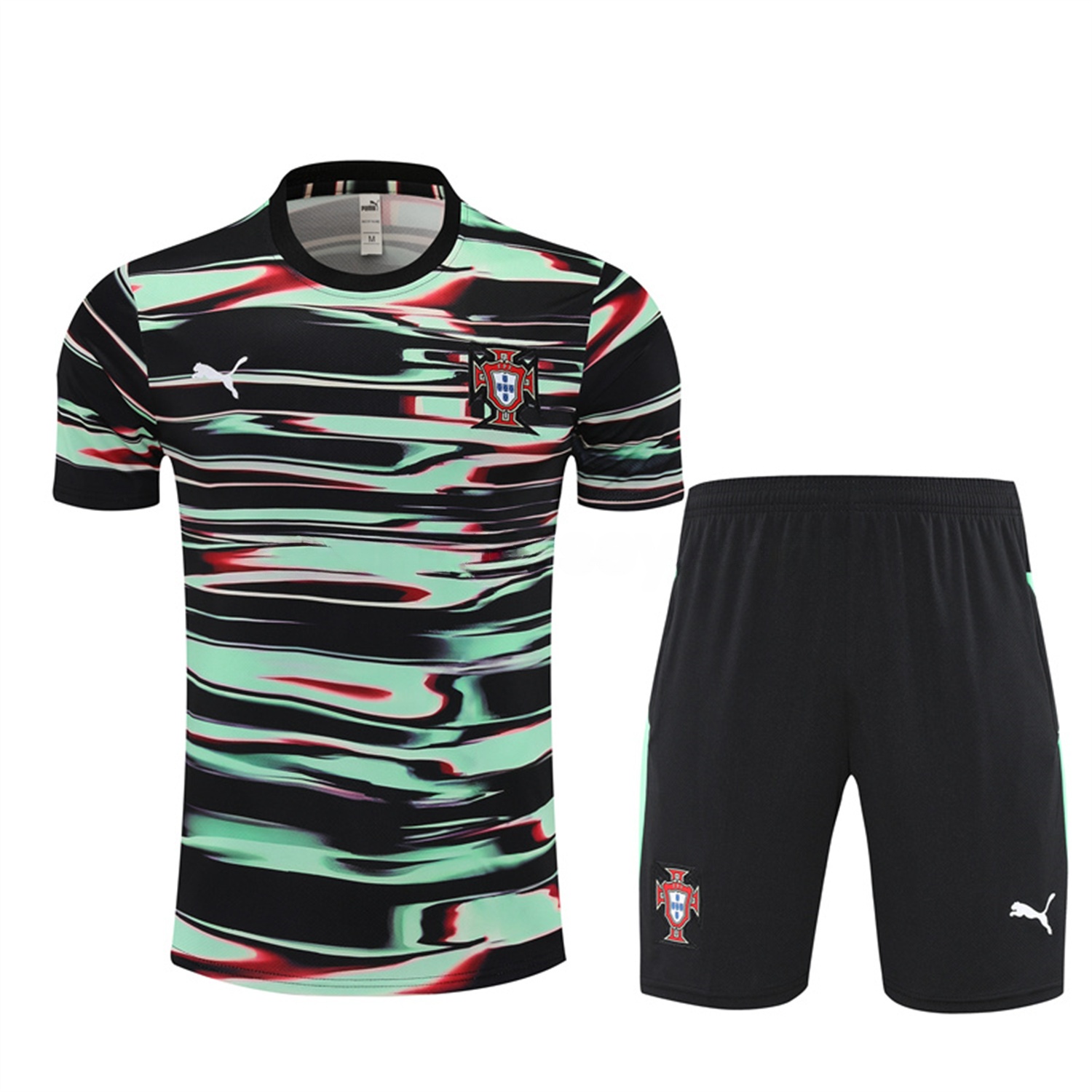 Portugal 25-26 Short-Sleeve Training Set - Camouflage top & Black Shorts - UnitedFutballJersey