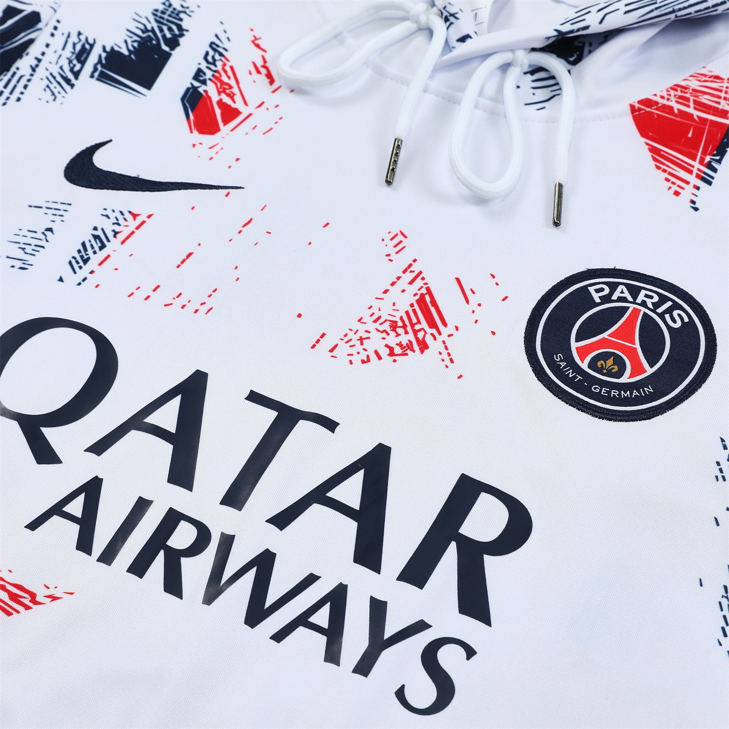 Paris Saint-Germain PSG 24-25 Training Hoodie Set - White Hoodie and Deep Blue Pants - UnitedFutballJersey