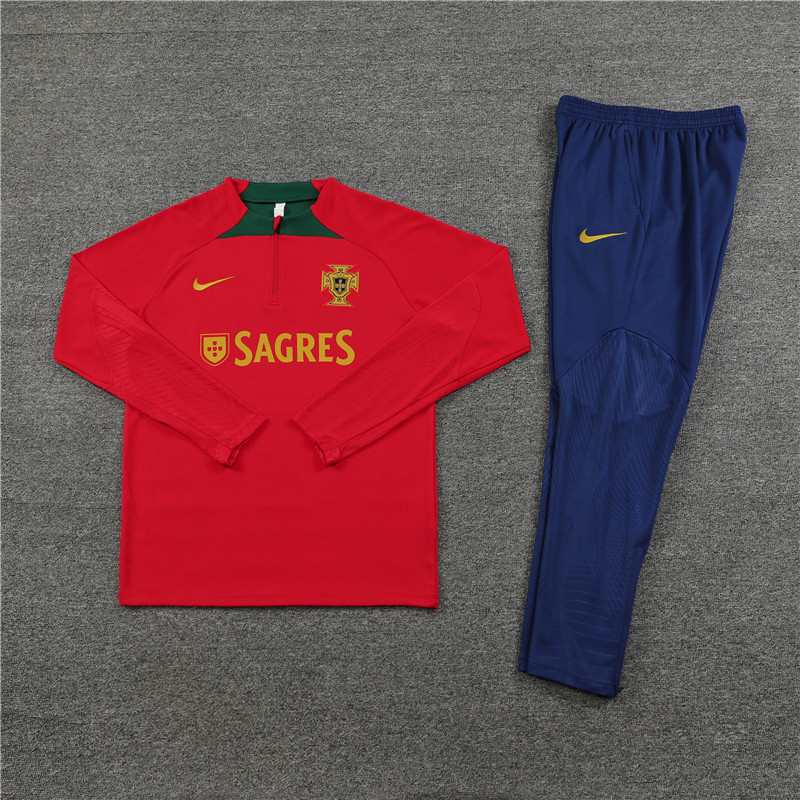 Portugal 23-24 Kids Long Sleeve Training Set Red - UnitedFutballJersey
