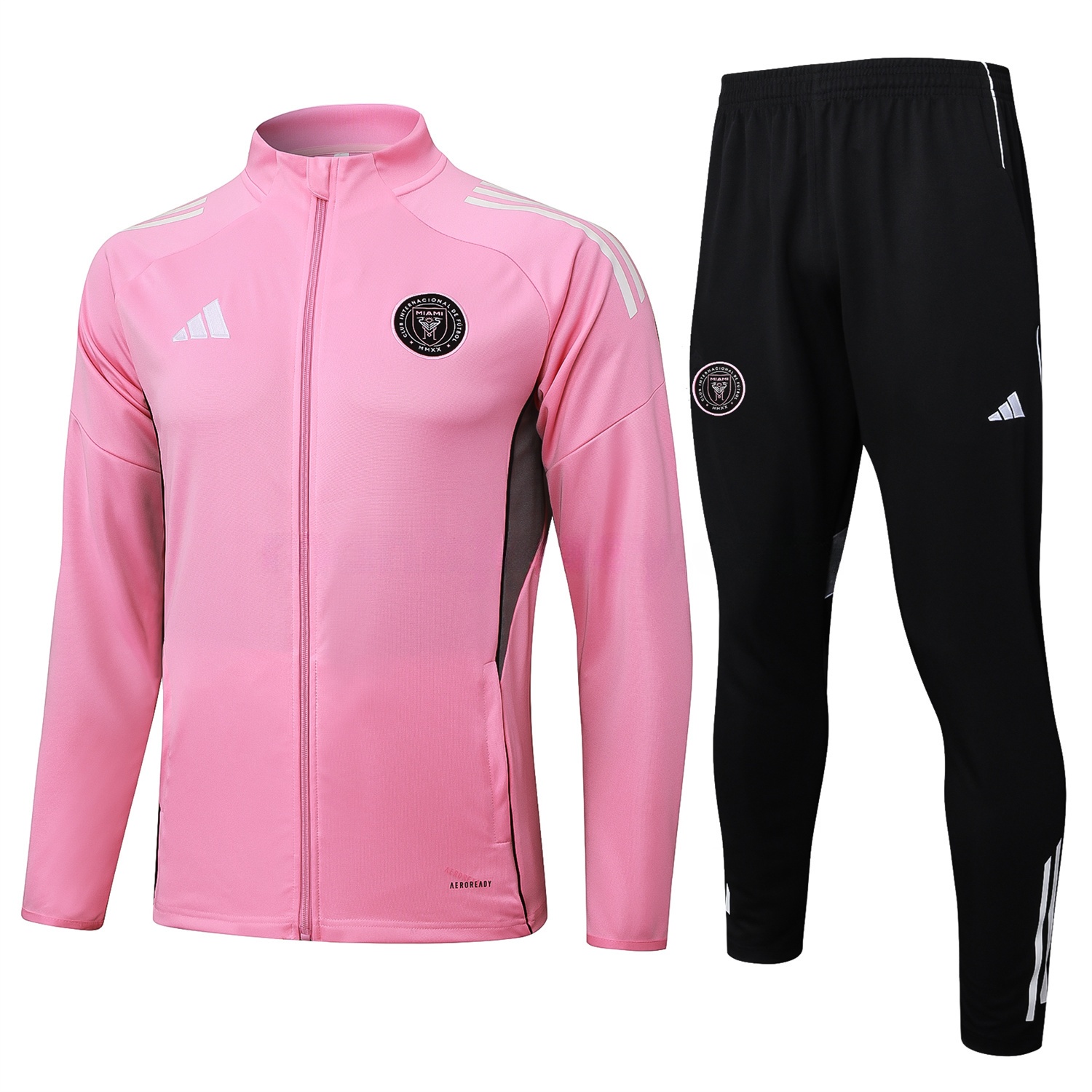 INT M.A.M 25-26 Jacket Training Tracksuit - Pink Top and Black Pants - UnitedFutballJersey