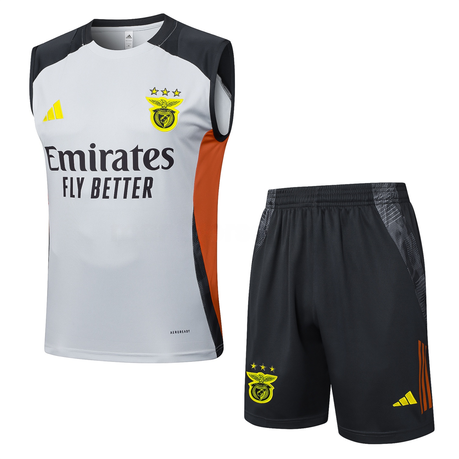 Benfica 25-26 Vest Training Set - Grey Vest and Deep Grey Shorts - UnitedFutballJersey