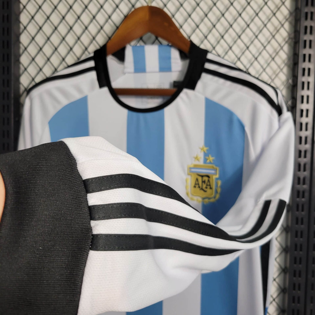 Argentina 3 Stars 22-23 Home Long Sleeve Jersey - Fans Version - UnitedFutballJersey