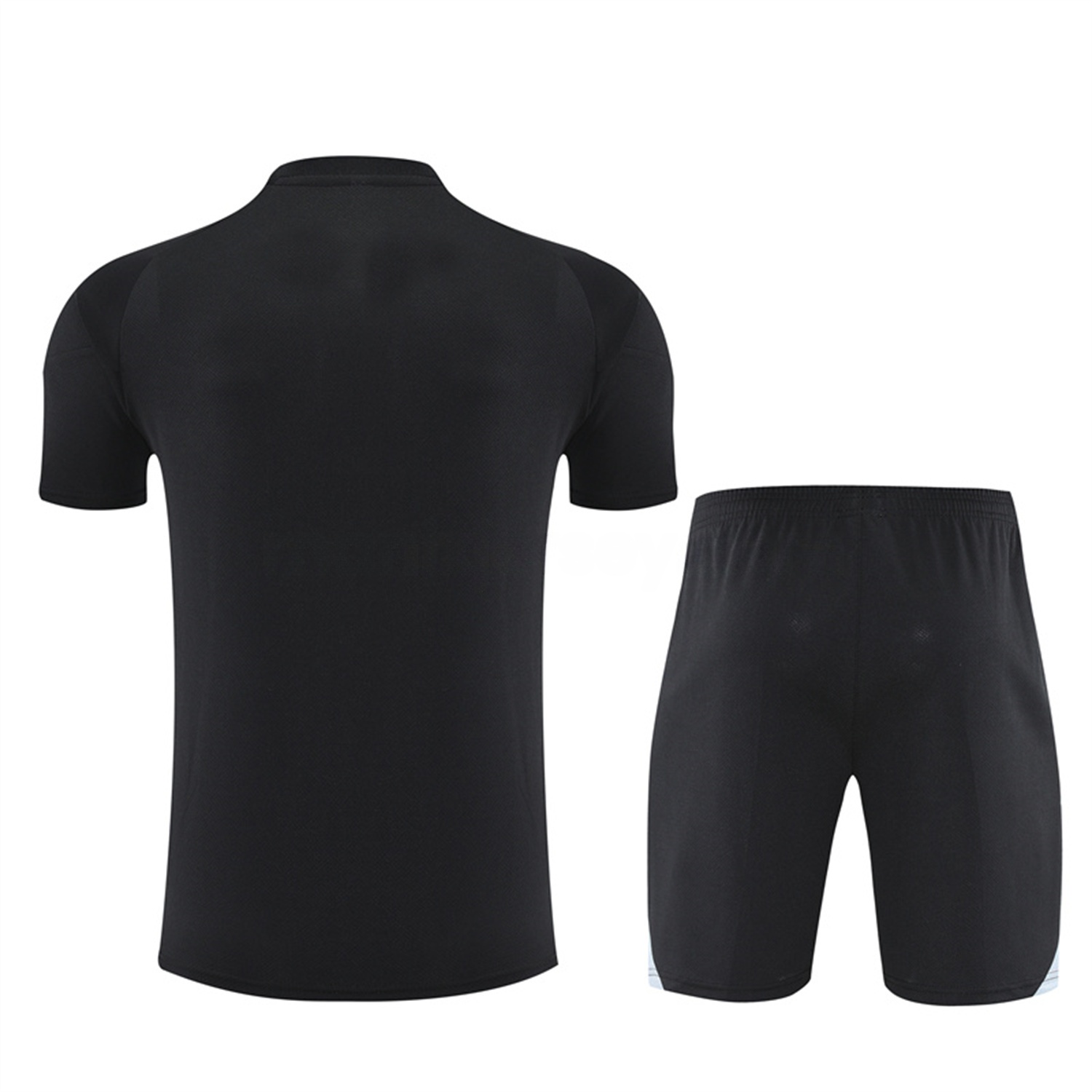 INT M.A.M 25-26 Short-Sleeve Training Set - Black Top and Shorts - UnitedFutballJersey