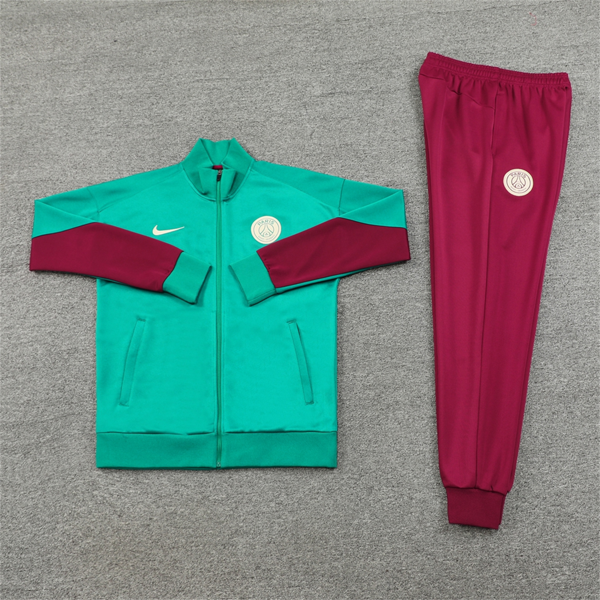 Paris Saint-Germain PSG 24-25 Jacket Training Tracksuit - Green & Red - UnitedFutballJersey