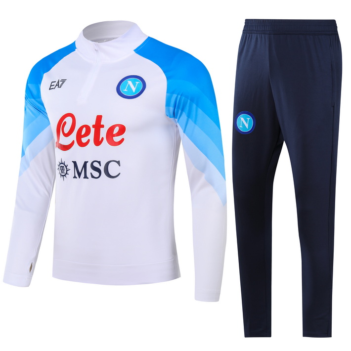 Napoli 23-24 Kids Long Sleeve Training Set White - UnitedFutballJersey
