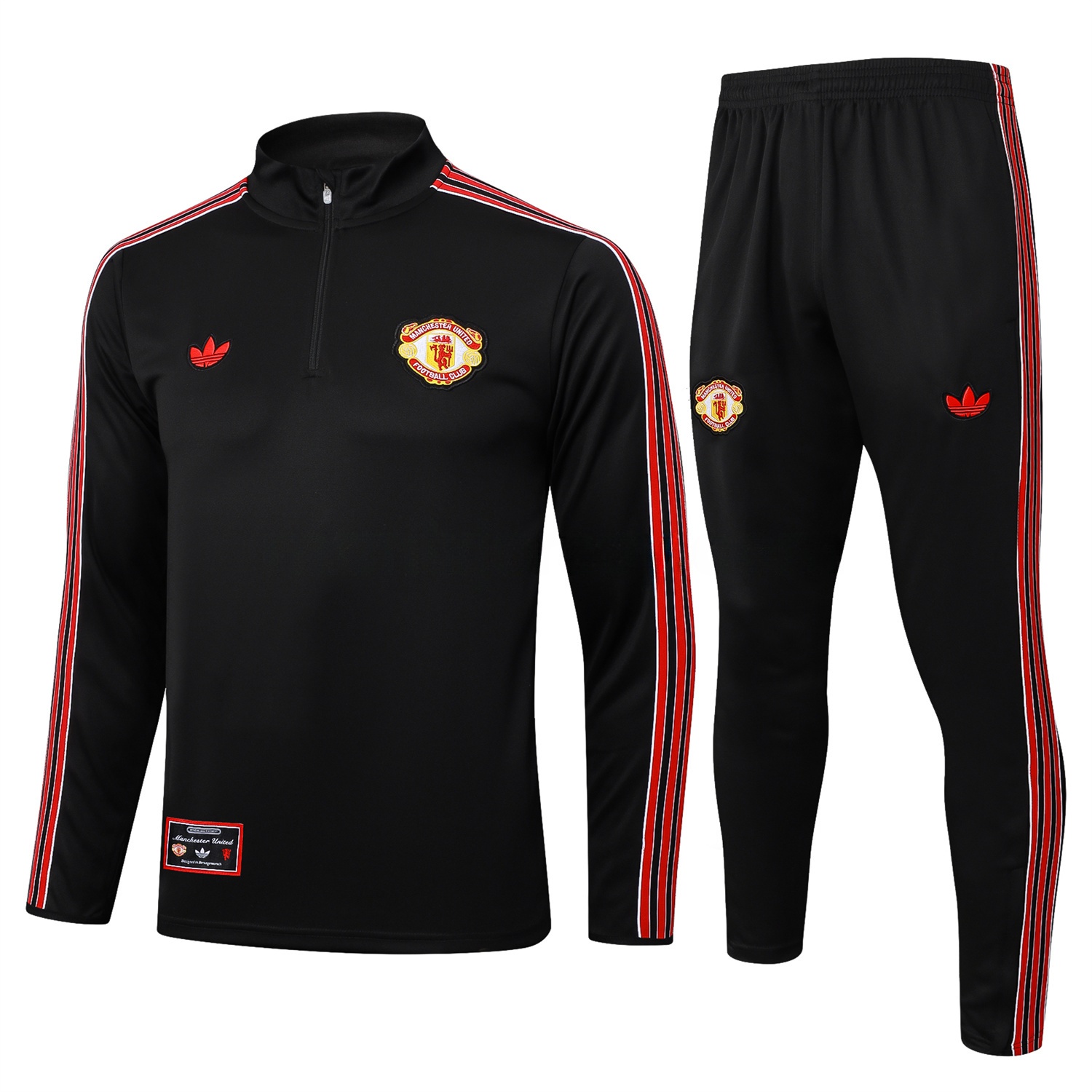 Manchester United 25-26 Originals Terrace Icon Jacket Training Tracksuit - Black - UnitedFutballJersey