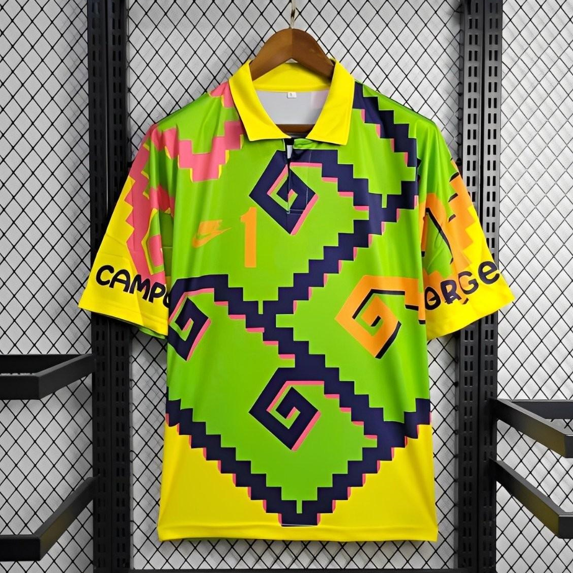 Retro Mexico 1995 Goalkeeper Green Black Jersey - UnitedFutballJersey