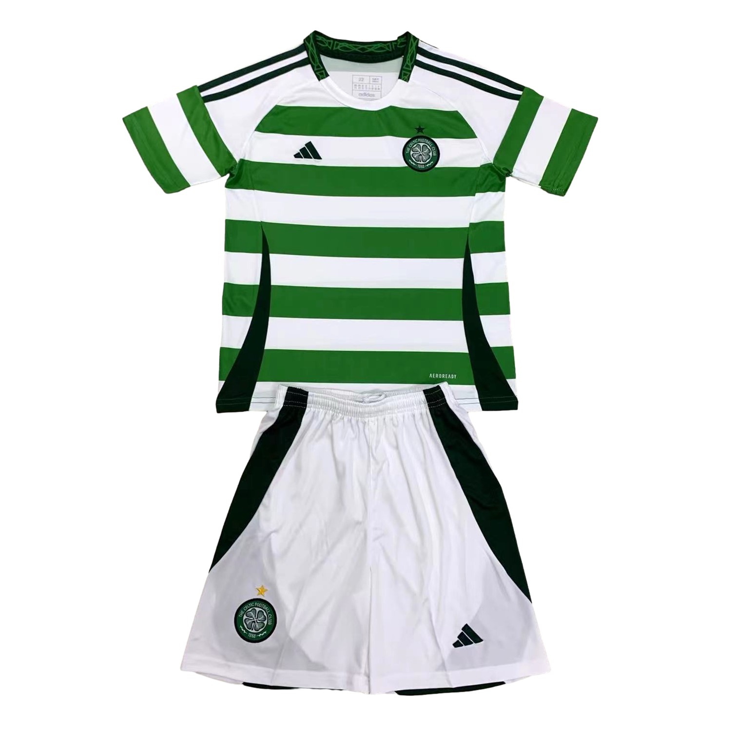 Celtic 24-25 Home Stadium Kids Kit - No Sponsor Version - UnitedFutballJersey