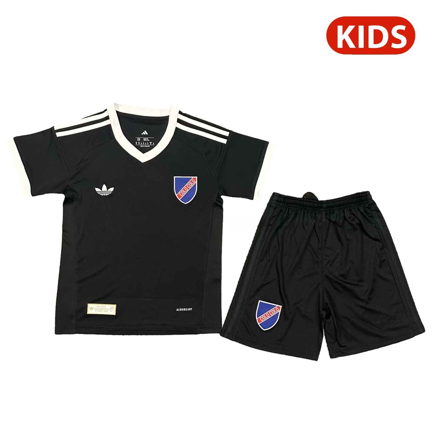 Colo Colo 25-26 100th Anniversary Black Goalkeeper Kids Kit - UnitedFutballJersey