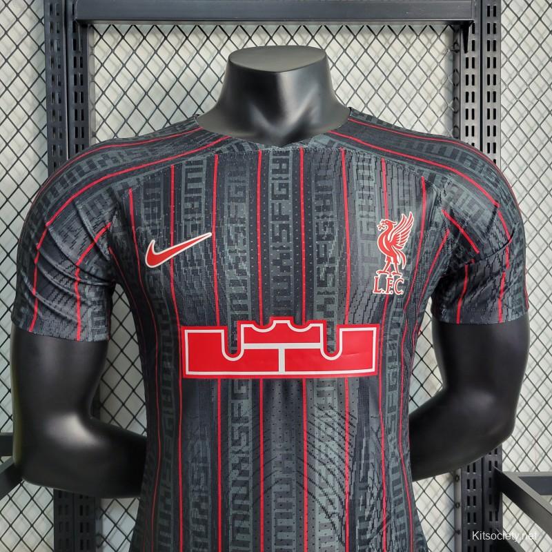 23/24 Liverpool x Lebron Black Jersey - Player Version - UnitedFutballJersey