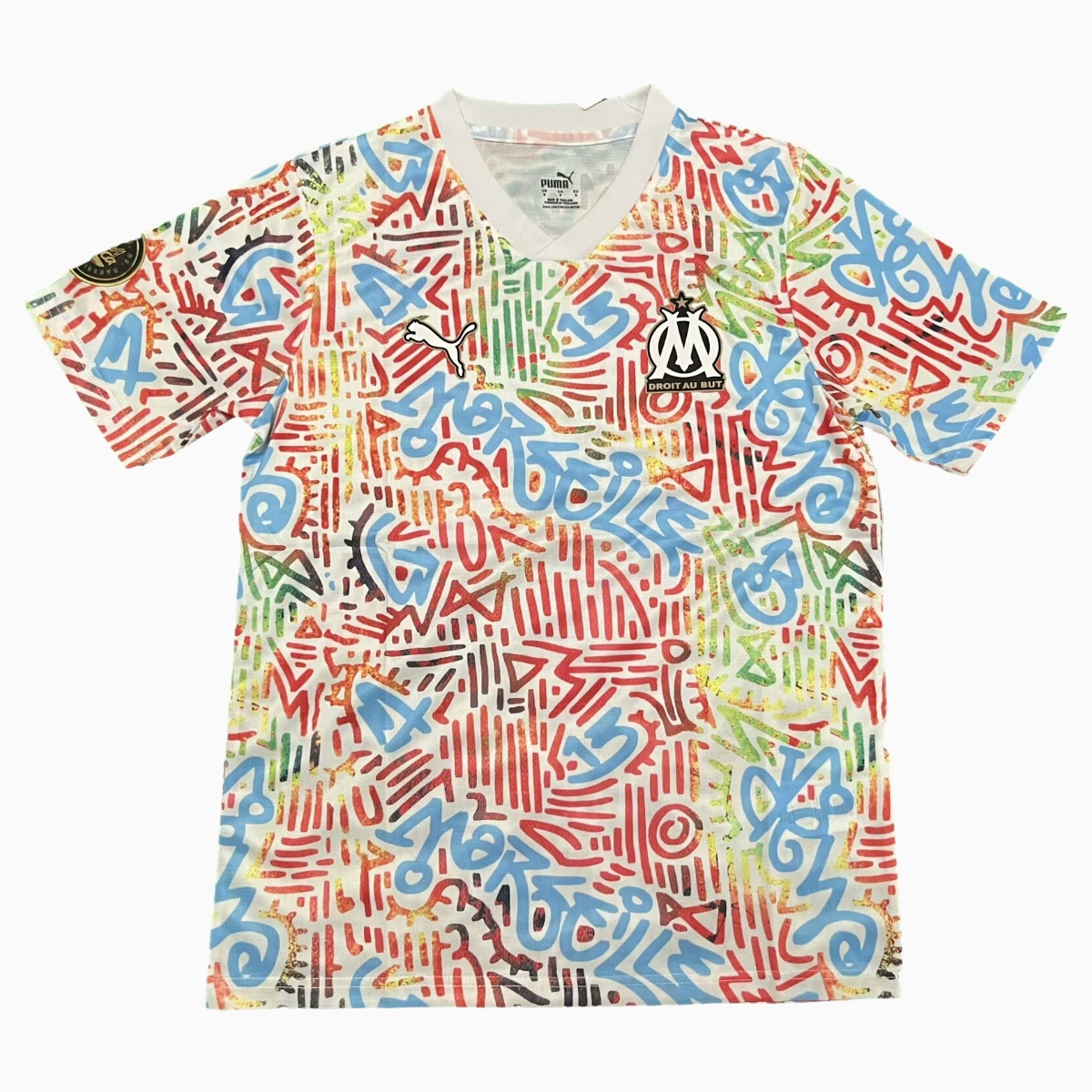 Marseille 24-25 Color Graffiti Pre-match Training Jersey - Fans Version - UnitedFutballJersey