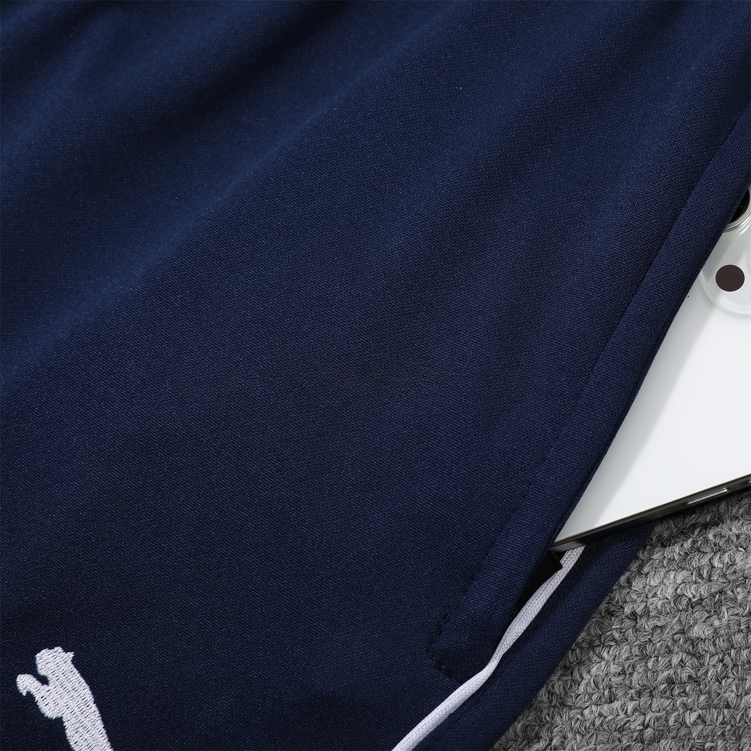 Marseille 25-26 POLO Short-Sleeve Training Set - White Top and Deep Blue Pants - UnitedFutballJersey