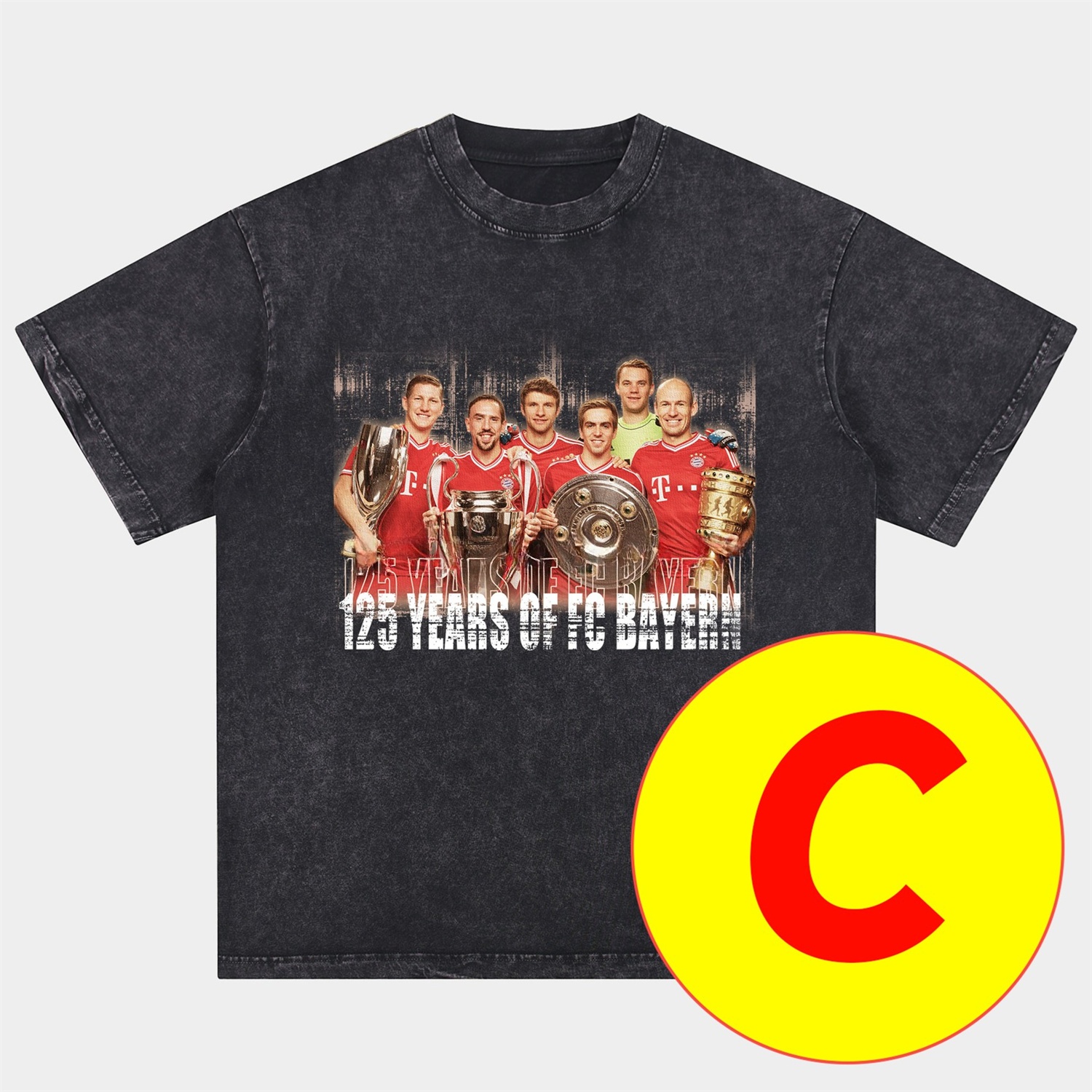 Bayern Munich 2025 125th Anniversary Memory Fragments Oversized Washed T-Shirt - UnitedFutballJersey