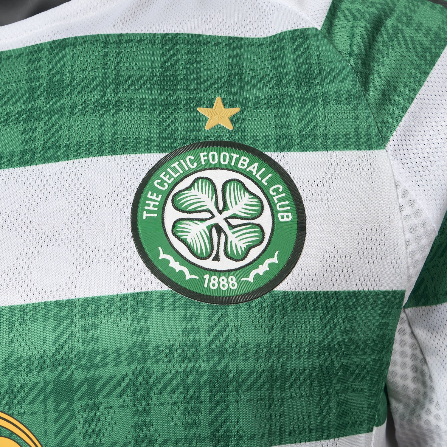 Celtic 25-26 Home Green White Stripes Jersey - Player Version - UnitedFutballJersey