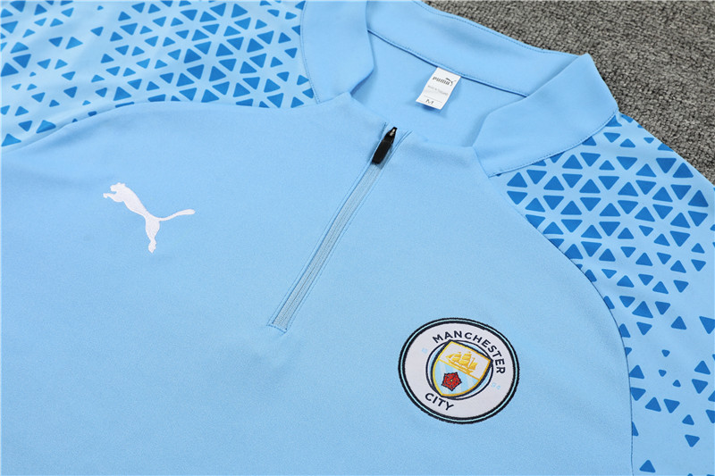 Manchester City 23-24 Long Sleeve Training Set -Light Blue - UnitedFutballJersey