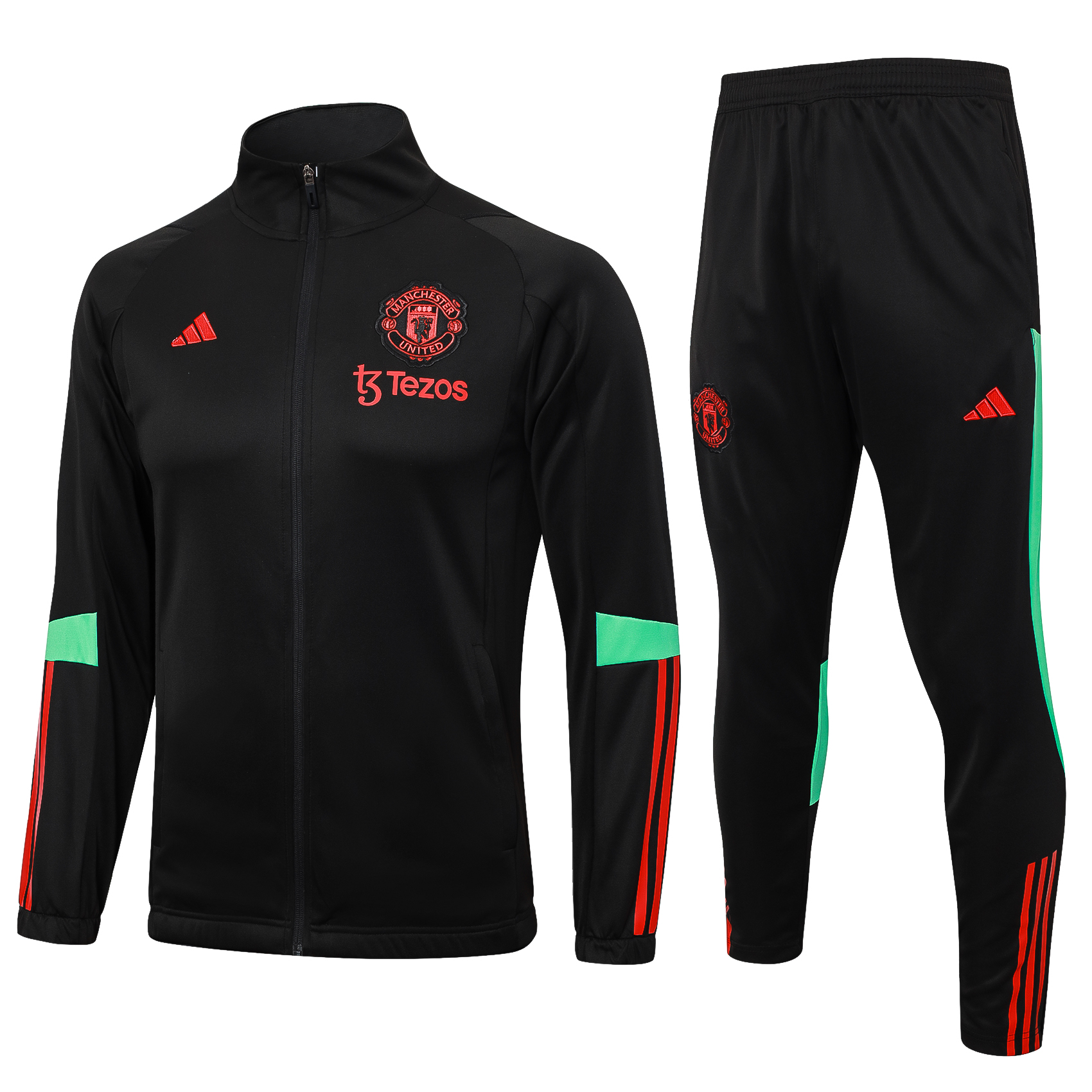 Manchester United 23-24 Jacket Training Tracksuit -Black - UnitedFutballJersey