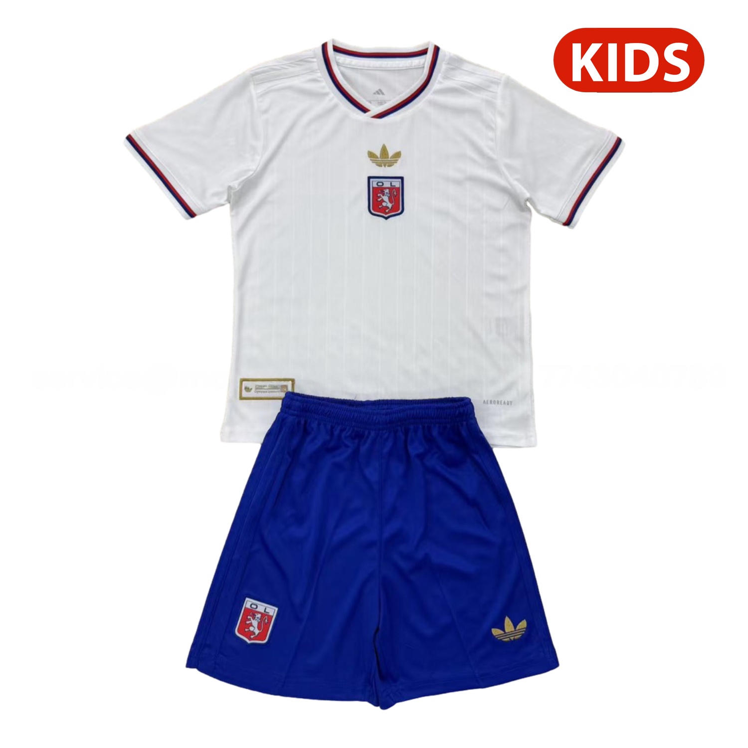 Lyon 25-26 75-Year Anniversary White Kids Kit - UnitedFutballJersey