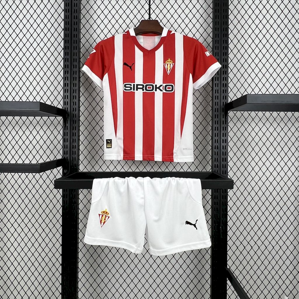 Sporting de Gijon 24-25 Home Kids Kit - UnitedFutballJersey