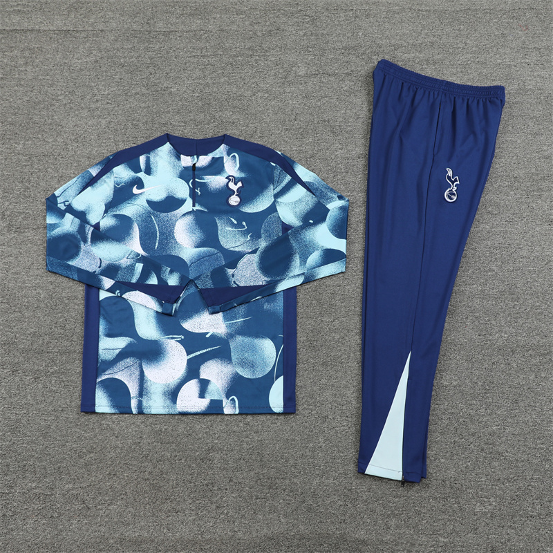 Tottenham Hotspur 24-25 Long Sleeve Training Set - Blue Camouflage - UnitedFutballJersey