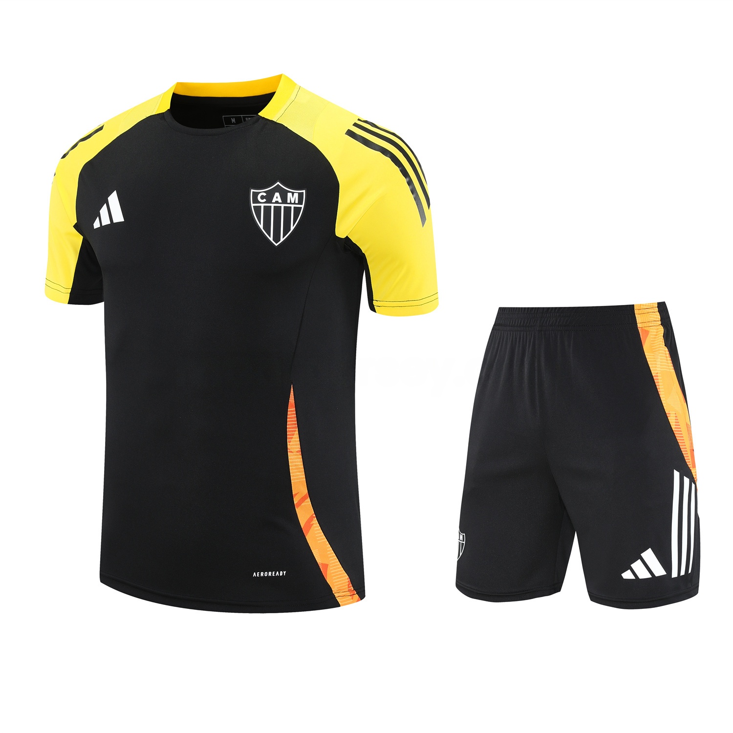 Atletico Mineiro 25-26 Short-Sleeve Kids Training Set - Black Top With Black Shorts - UnitedFutballJersey